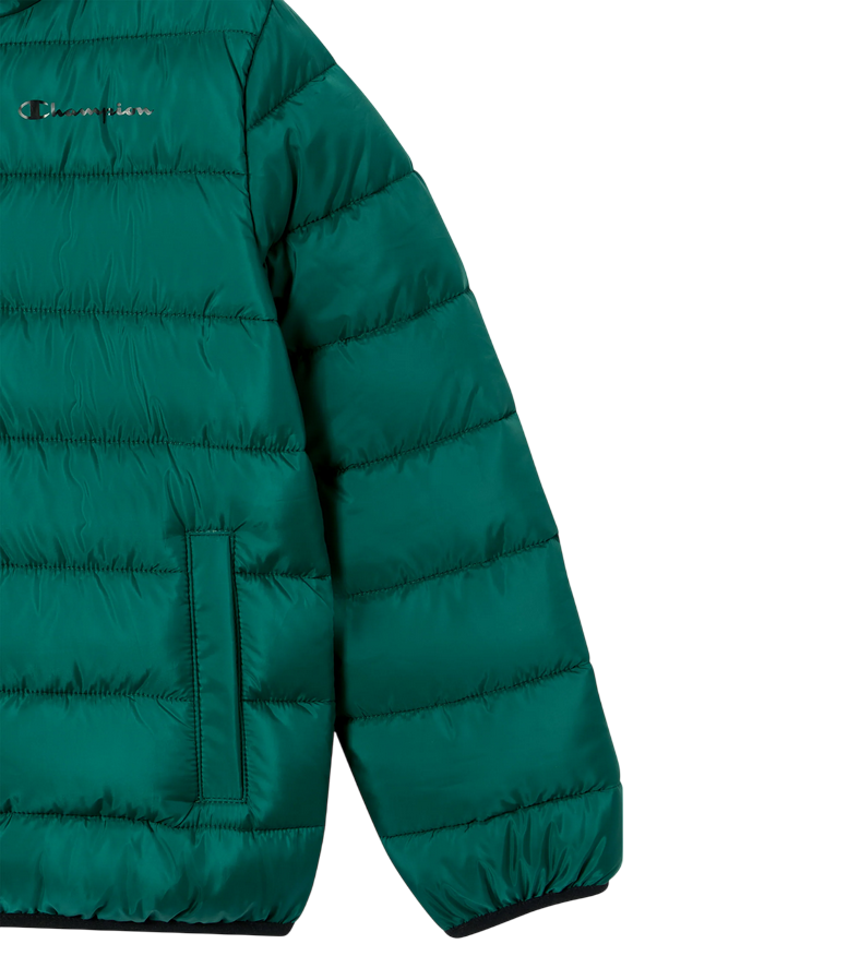 Champion Giacca Imbottita Bambino con Cappuccio Verde - Idrorepellente