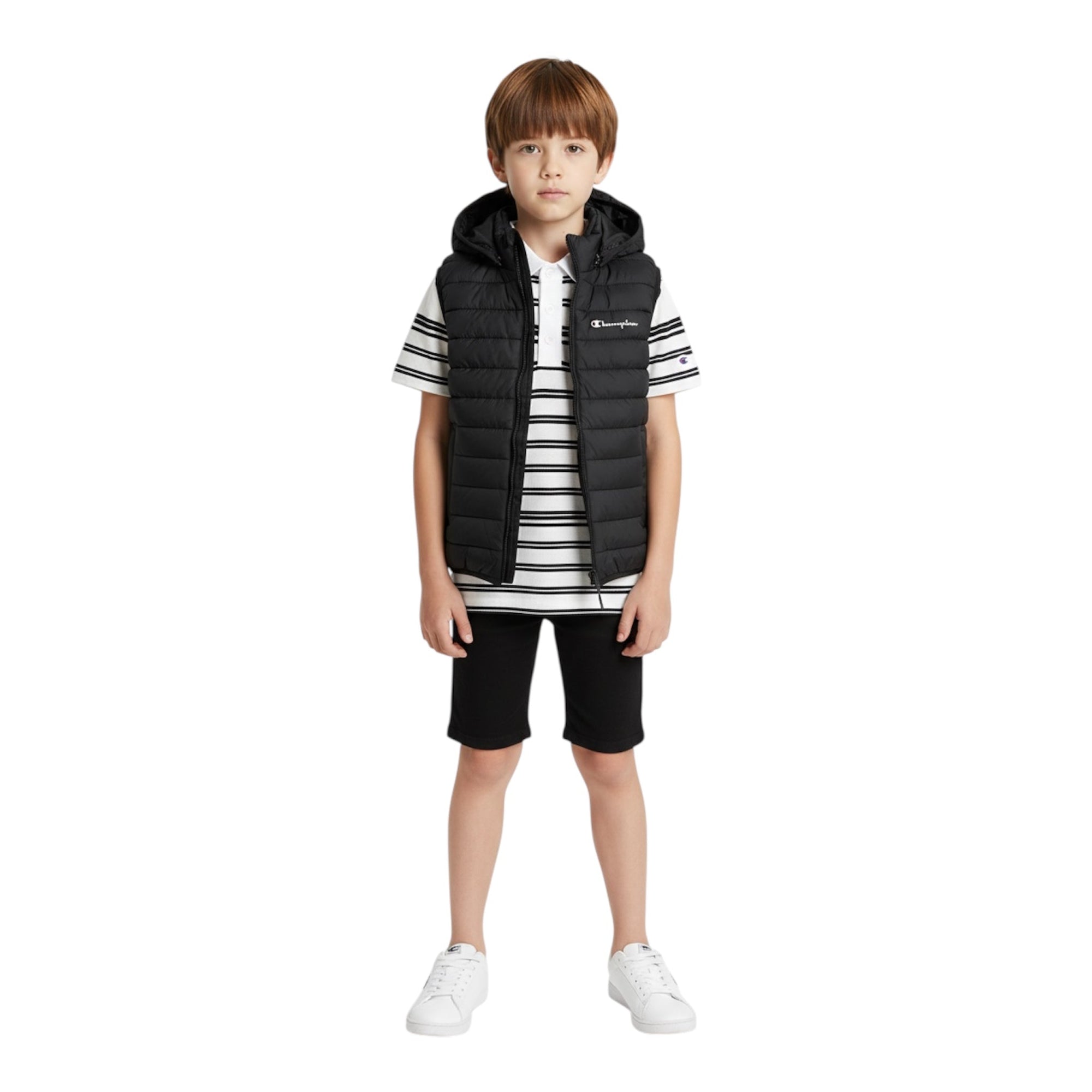 Champion Gilet con Cappuccio 307542 KK001 Junior Nero