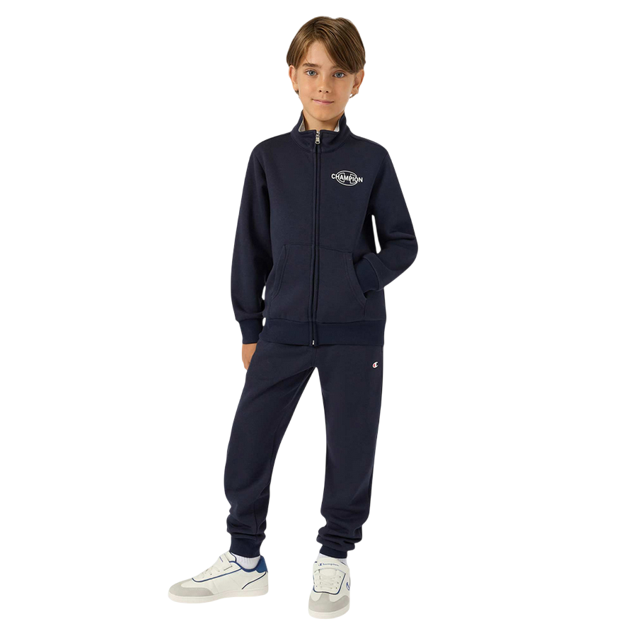 Champion Tuta Bambino 307261 BS501- Felpa e Jogger in Cotone Felpato Blu
