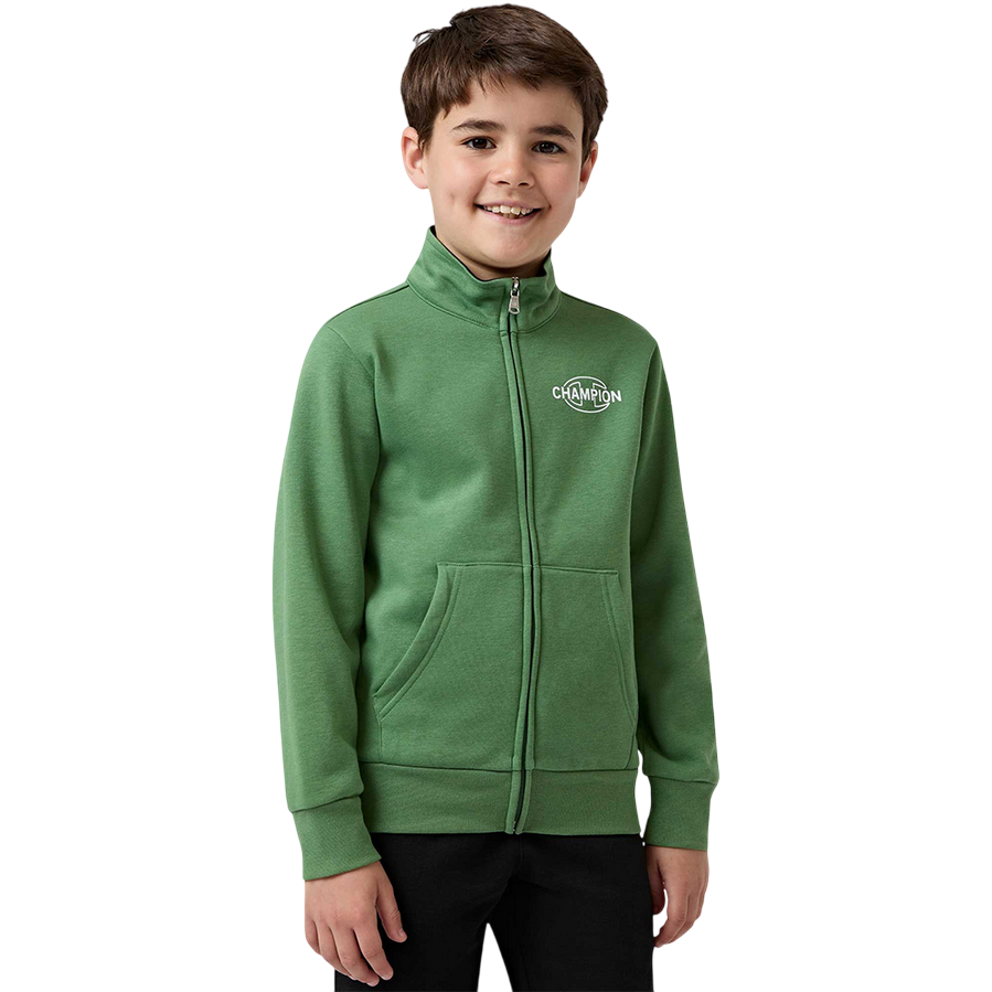Champion Tuta Bambino 307261 GS149 Verde-Blu | Felpa Zip + Jogger Cotone Felpato
