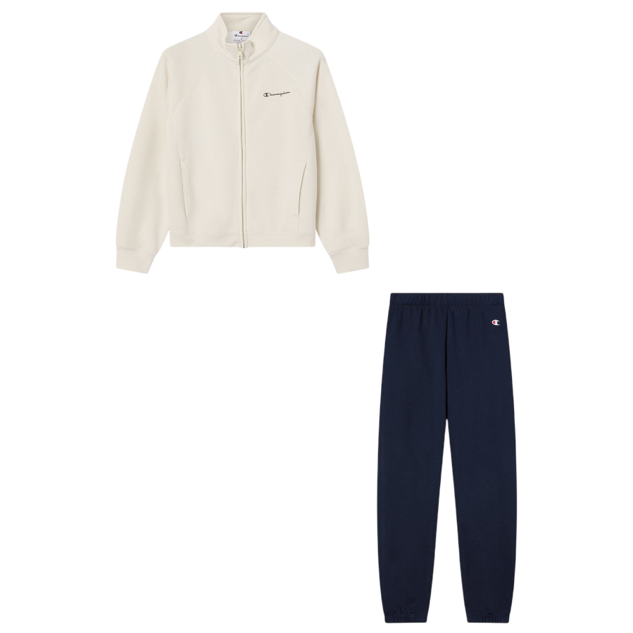 Champion Tuta Junior Full Zip 405240 WW056 Beige-Nero - Tuta Sportiva Bambino Comfort &amp; Stile