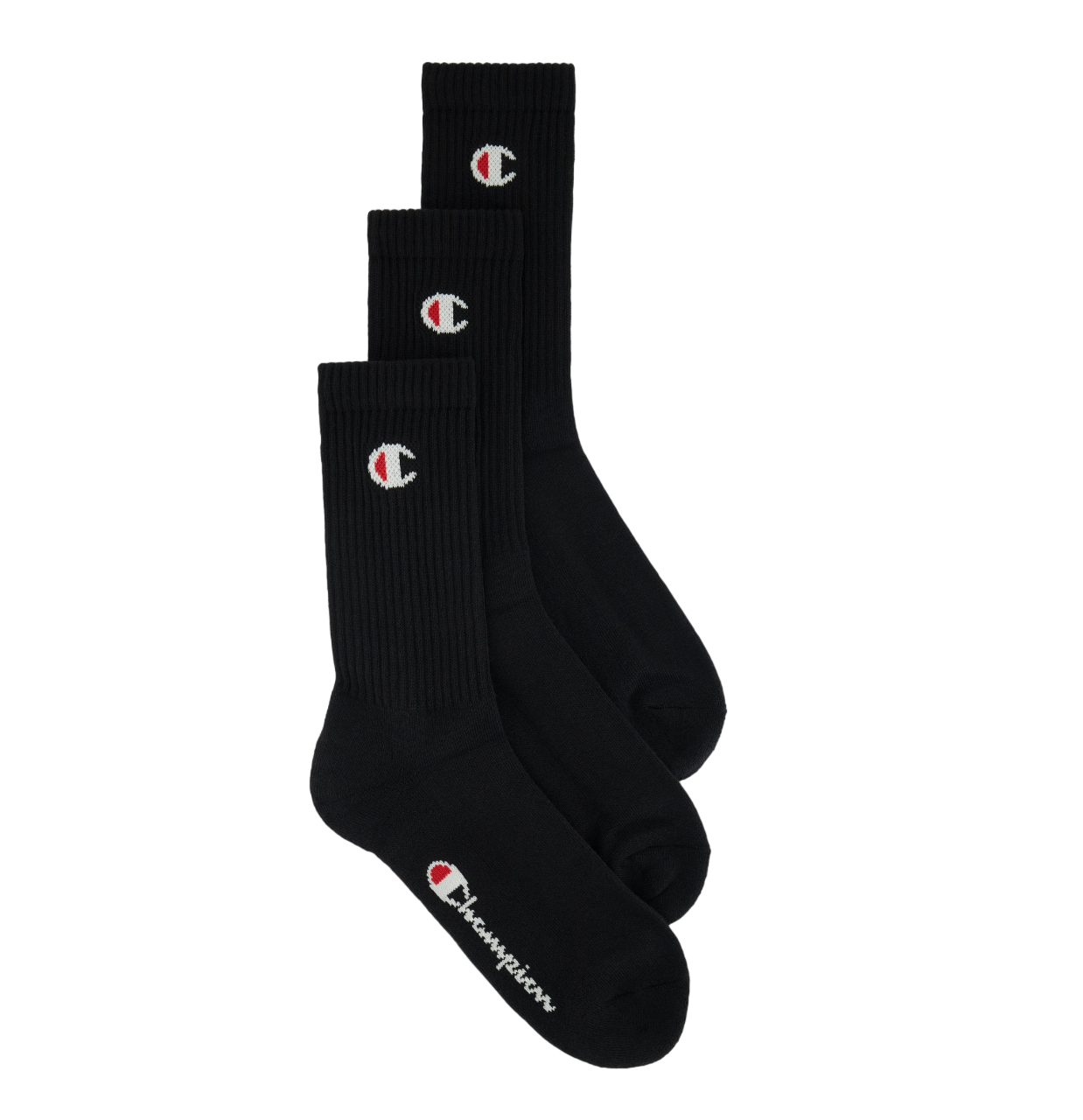 Champion Calza Sportiva Media Altezza U24558 KK001 Nero - Confezione da 3 Paia