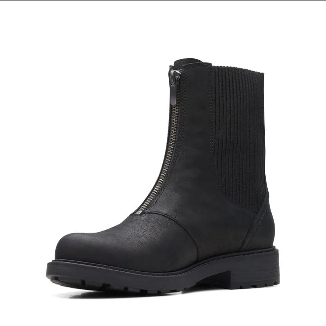 Clarks stivaletto da donna Chelsea con zip anteriore elastico laterale in tessuto Orinoco2 Up 26167568 2 nero