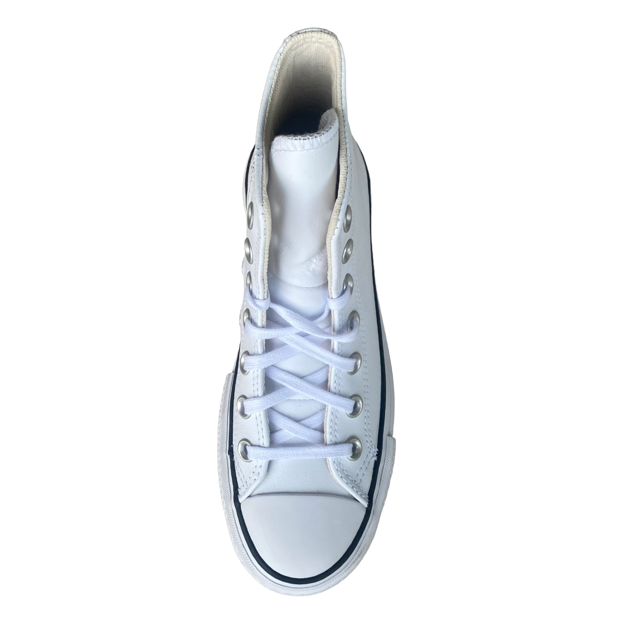 Converse All Star Chuck Taylor Donna Pelle 561676C | Sneakers Platform alta bianca