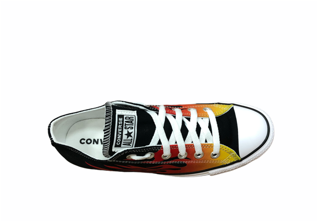 Converse All Star Chuck Taylor Ctas OX Uomo Tela 166259C | Sneakers fiamme nera