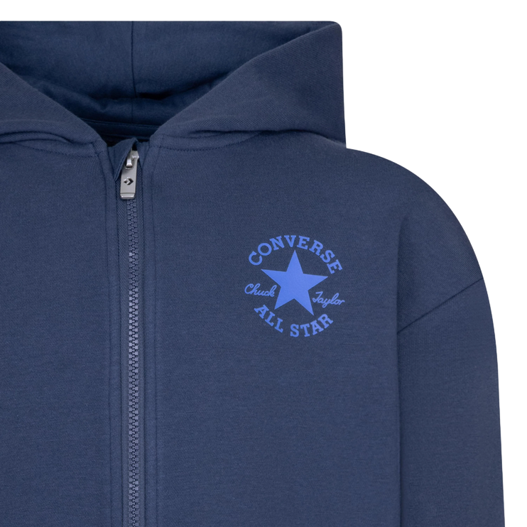 Converse Felpa Junior Cappuccio e Zip 9CF391-BFK | Blu