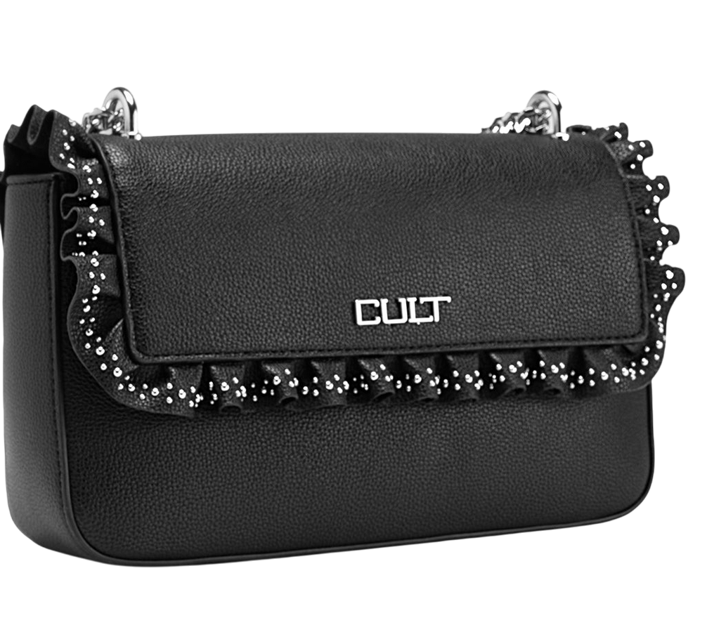 Cult Borsa con Patta Yoko Nero X4FPWX060022999 – Elegante Tracolla in Ecopelle Donna