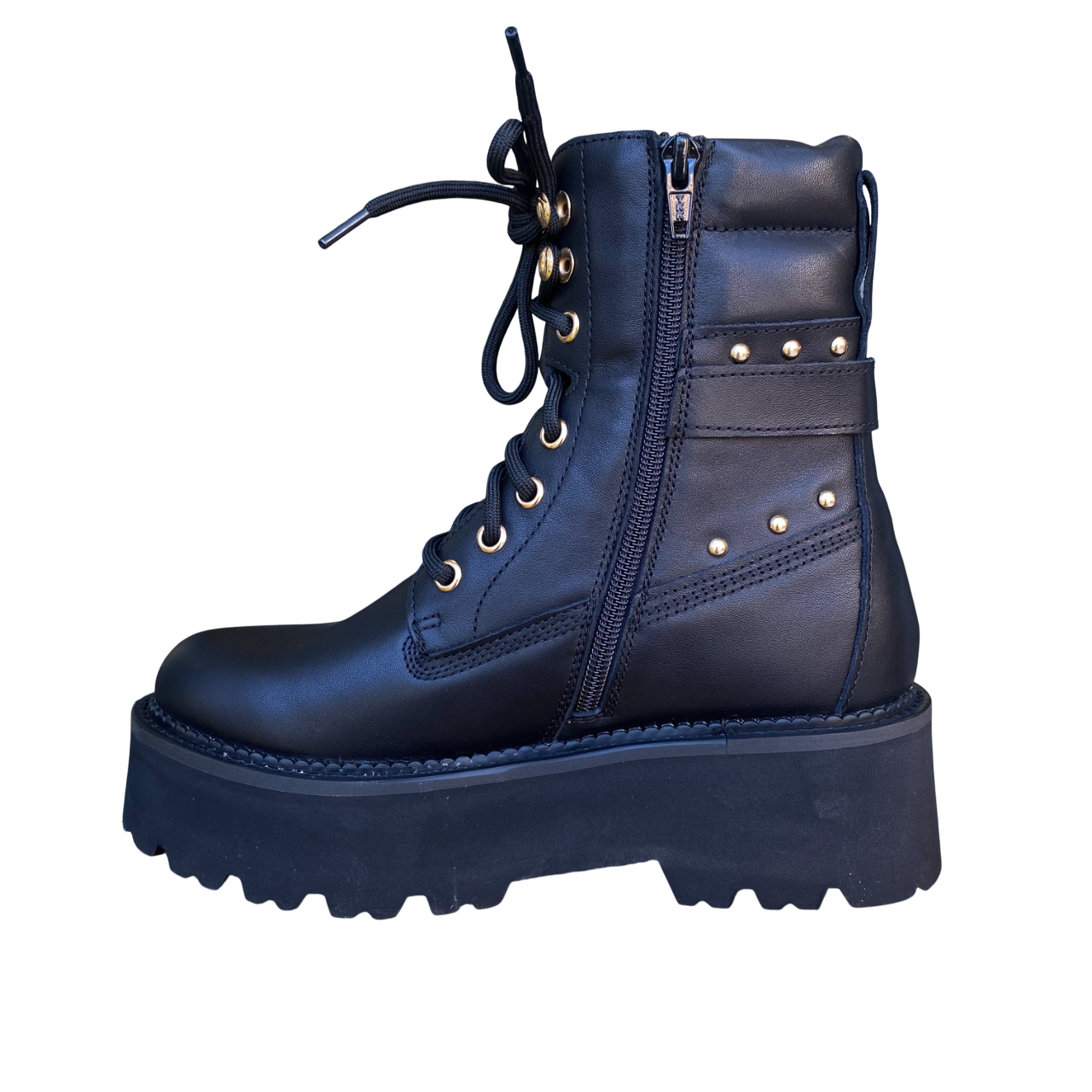 Cult Rocky 4641 Mid W Stivaletto Donna Pelle Borchiata Nera - CLW464102