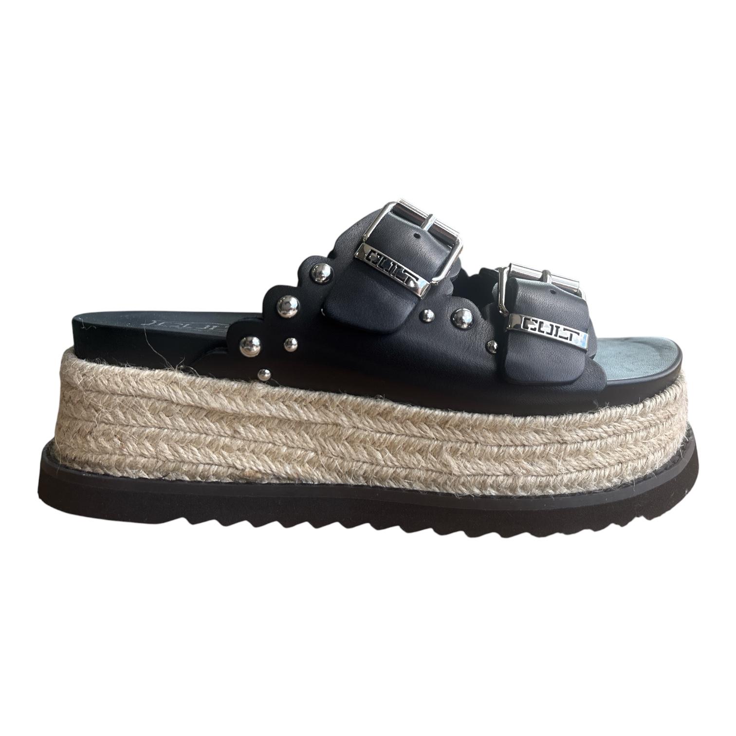 Cult Sandalo Donna Nero Zeppa Doja 4735 - CLW473500