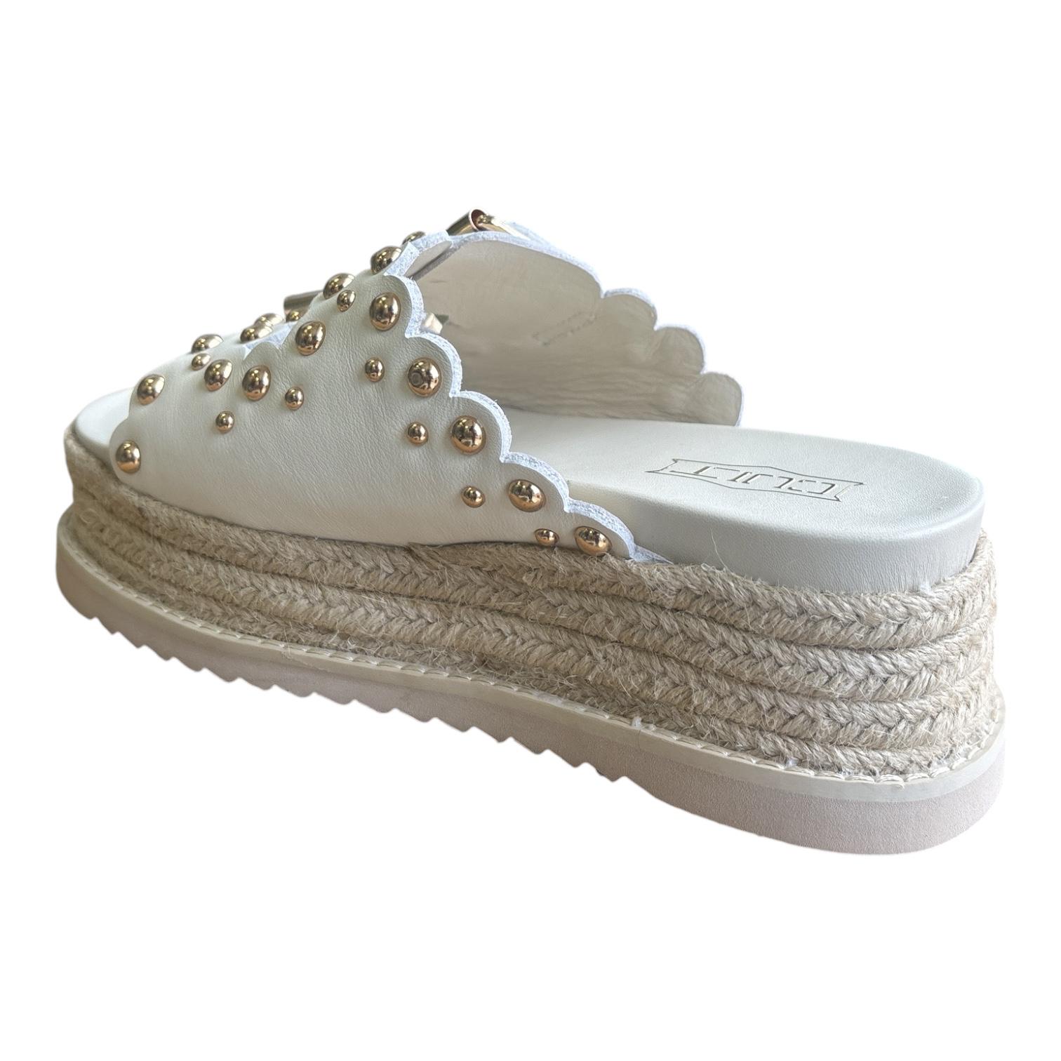 Cult Sandalo Donna con Zeppa Doja Bianco Oro - CLW473501