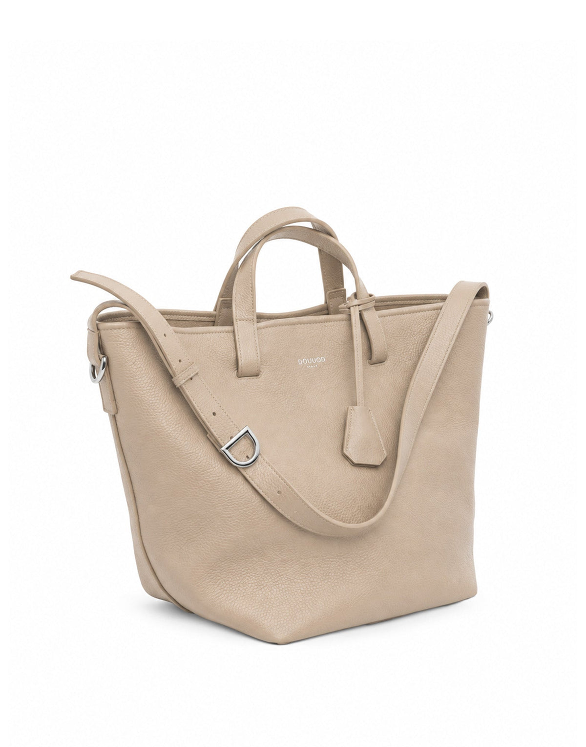 DOUUOD Borsa Shopping Giulia in Pelle Martellata Marmo