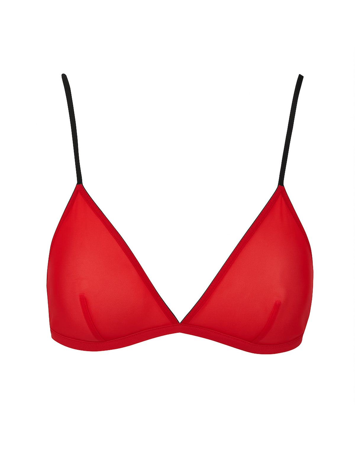 DOUUOD Reggiseno a Triangolo in Tulle Elasticizzato Rosso