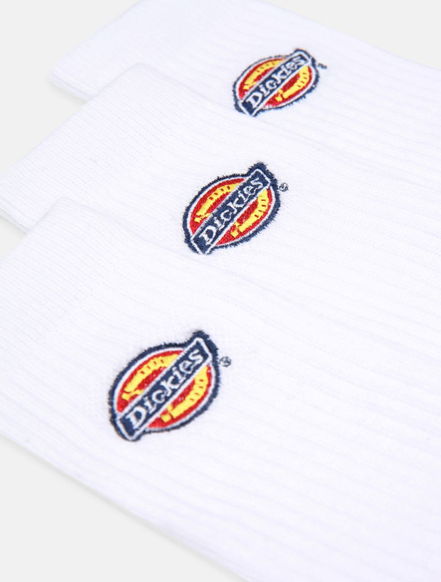 Dickies Calze Unisex Valley Grove DK0A4X82WHX Bianco Pack 3 Paia