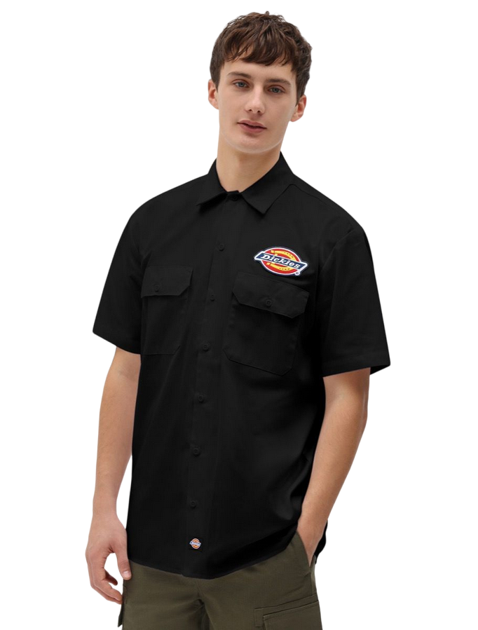 Dickies Camicia Uomo Manica Corta Nera - Clintondale DK0A4XRRBLK1