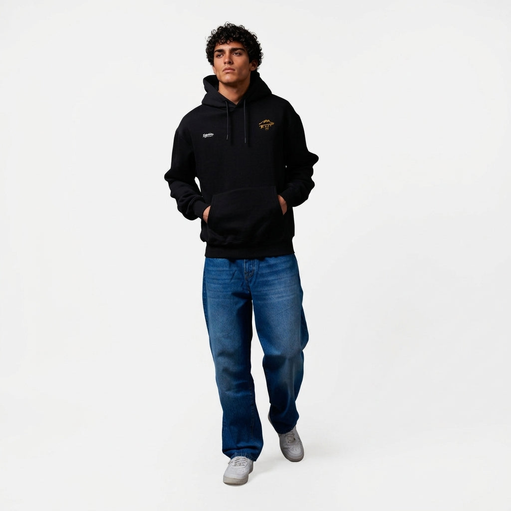 Dolly Noire D10S SW1368-GQ-01 Uomo Nero - Felpa con Cappuccio