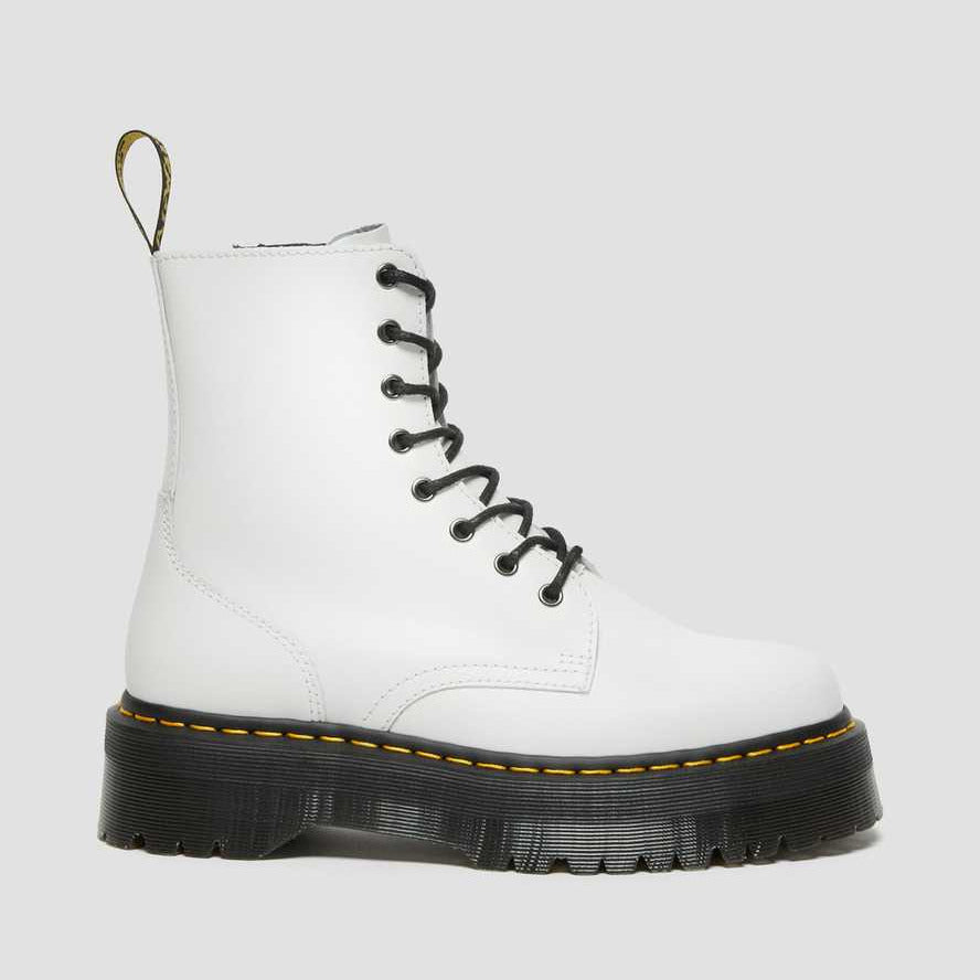 Dr. Martens Anfibio Donna Jadon Zeppa 15265100 Bianco Lucido