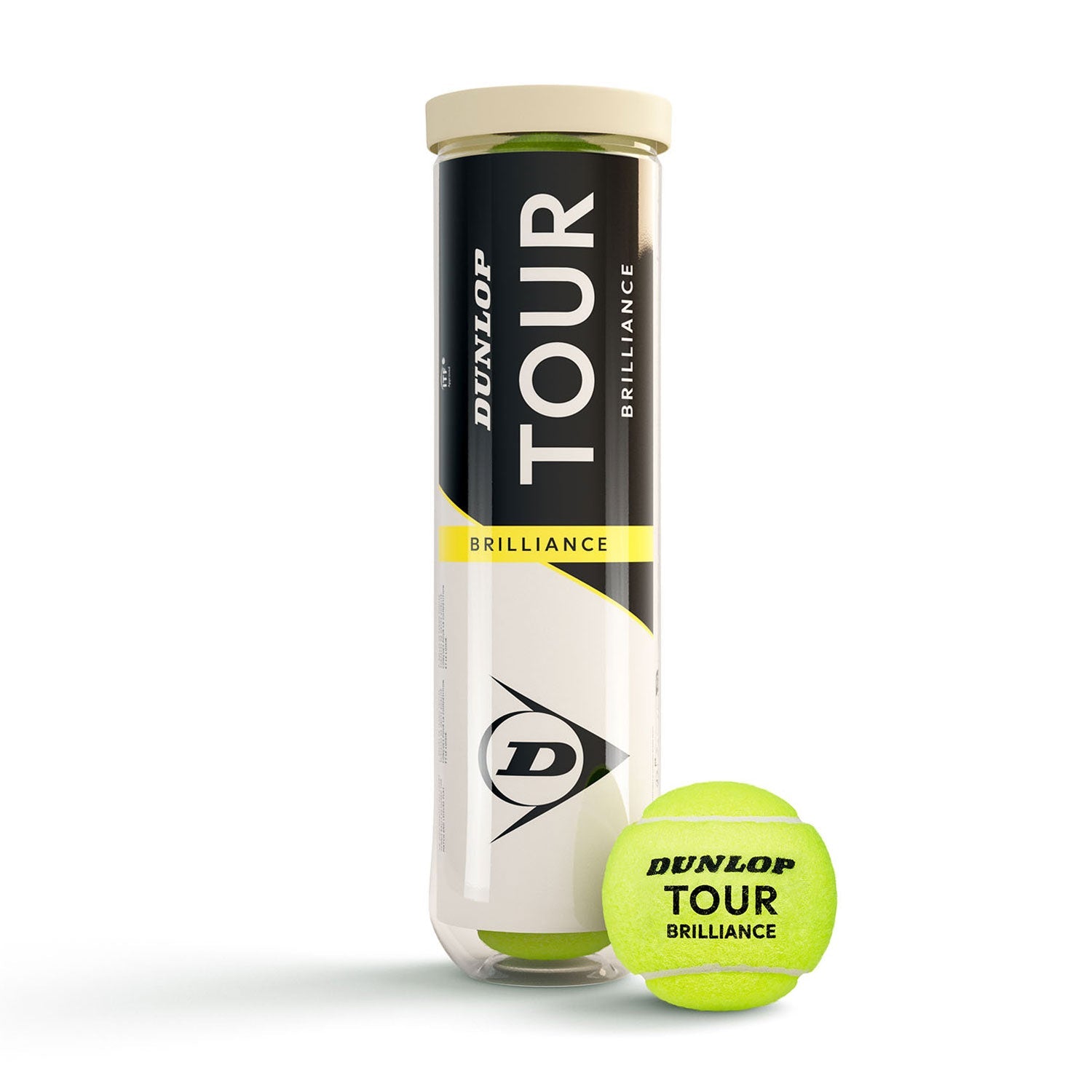 Dunlop Palline Tennis Tour Brilliance 601621 – Tubo 4 Palline Tutte Superfici ITF
