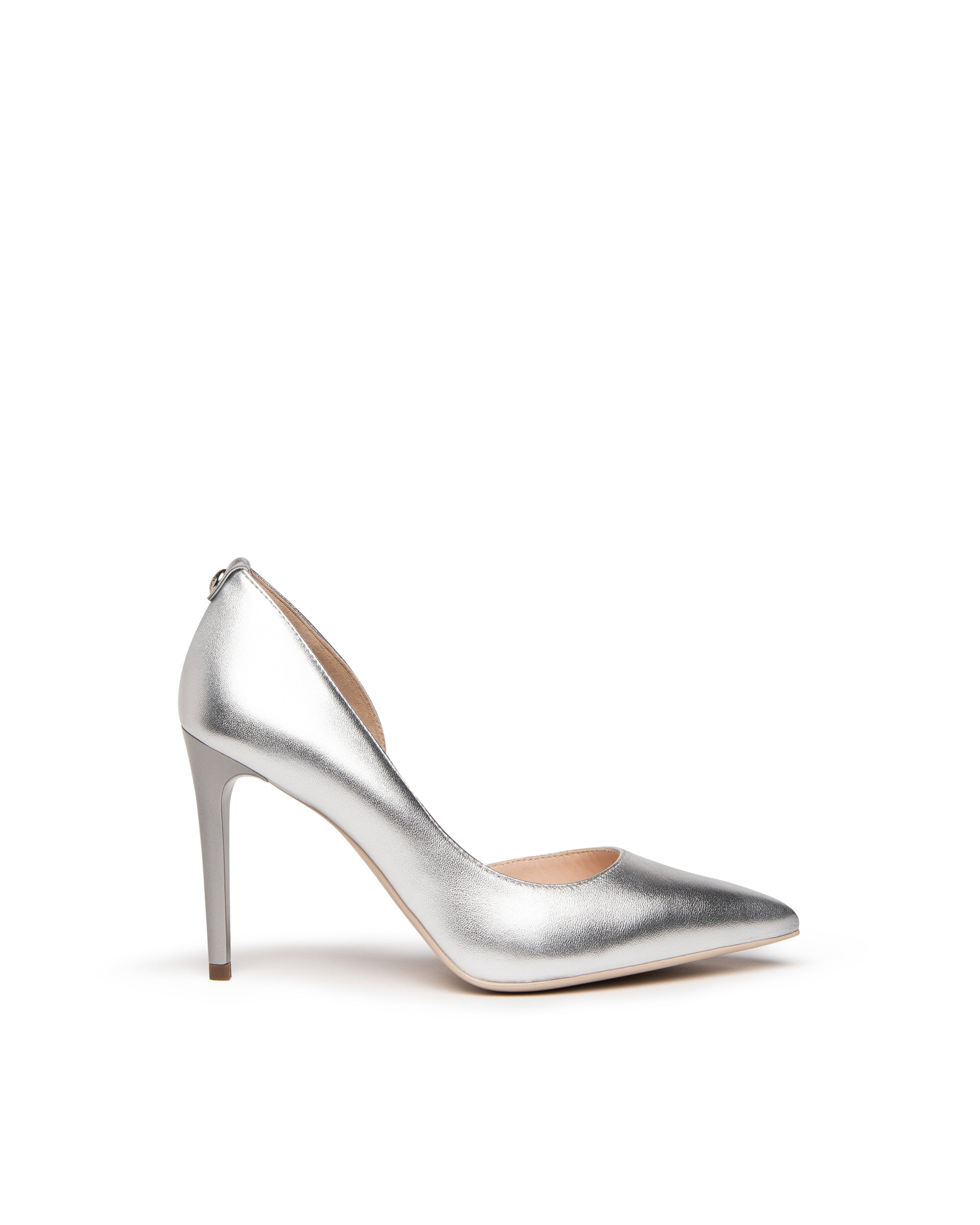 Dècollettè da donna in pelle Argento E318332DE_700