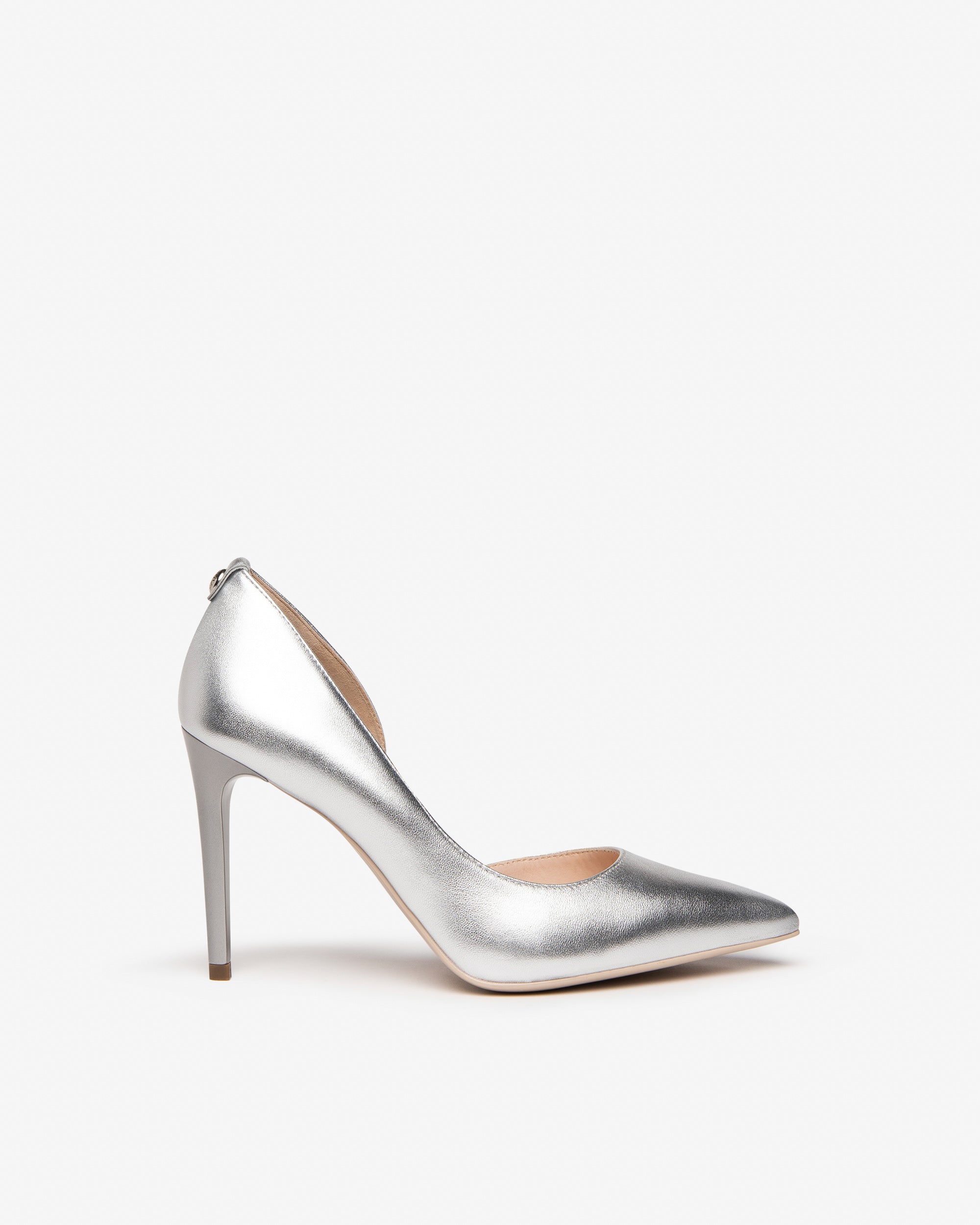 Dècollettè da donna in pelle Argento E318332DE_700