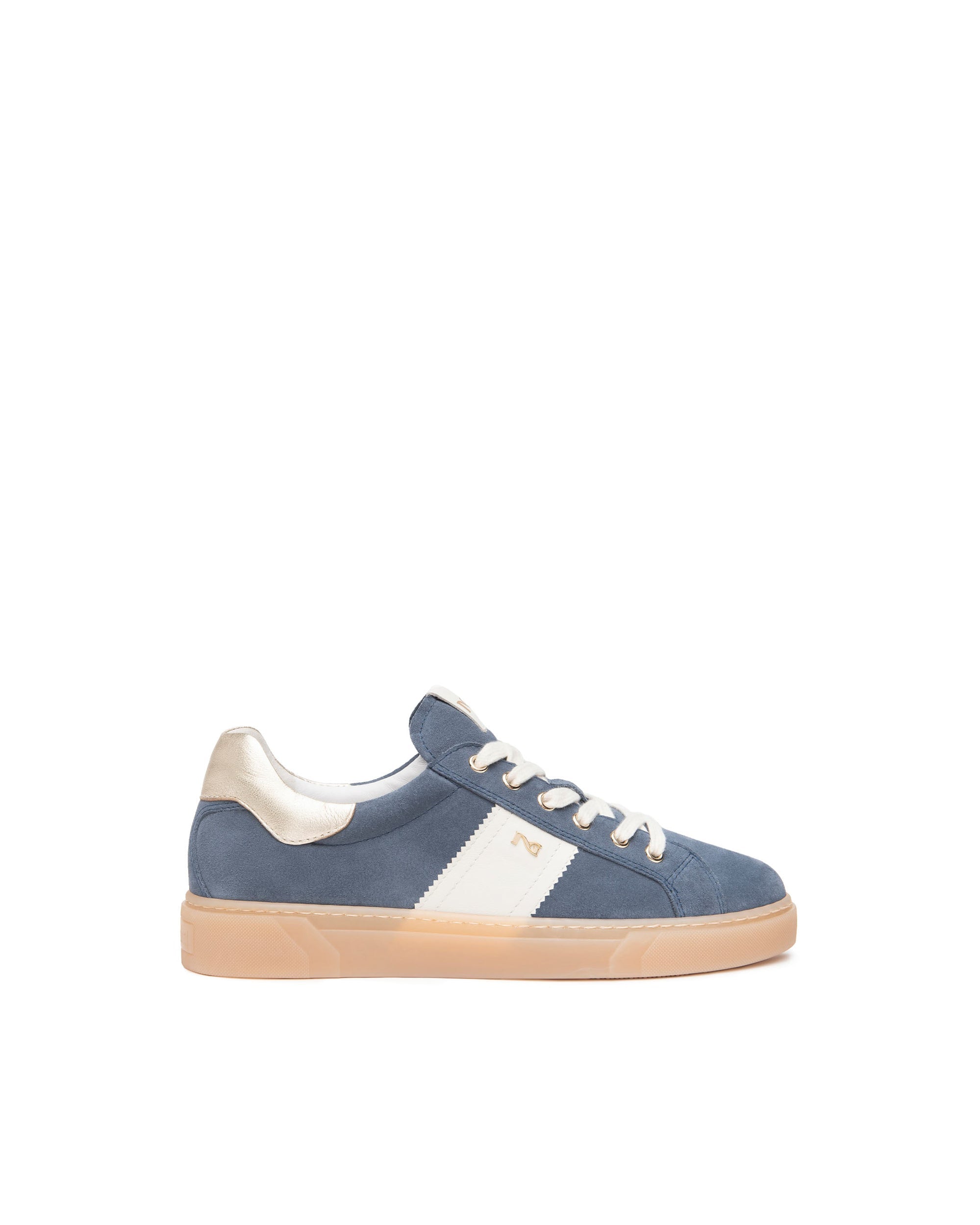 Sneakers da donna in pelle e camoscio E513004D_203