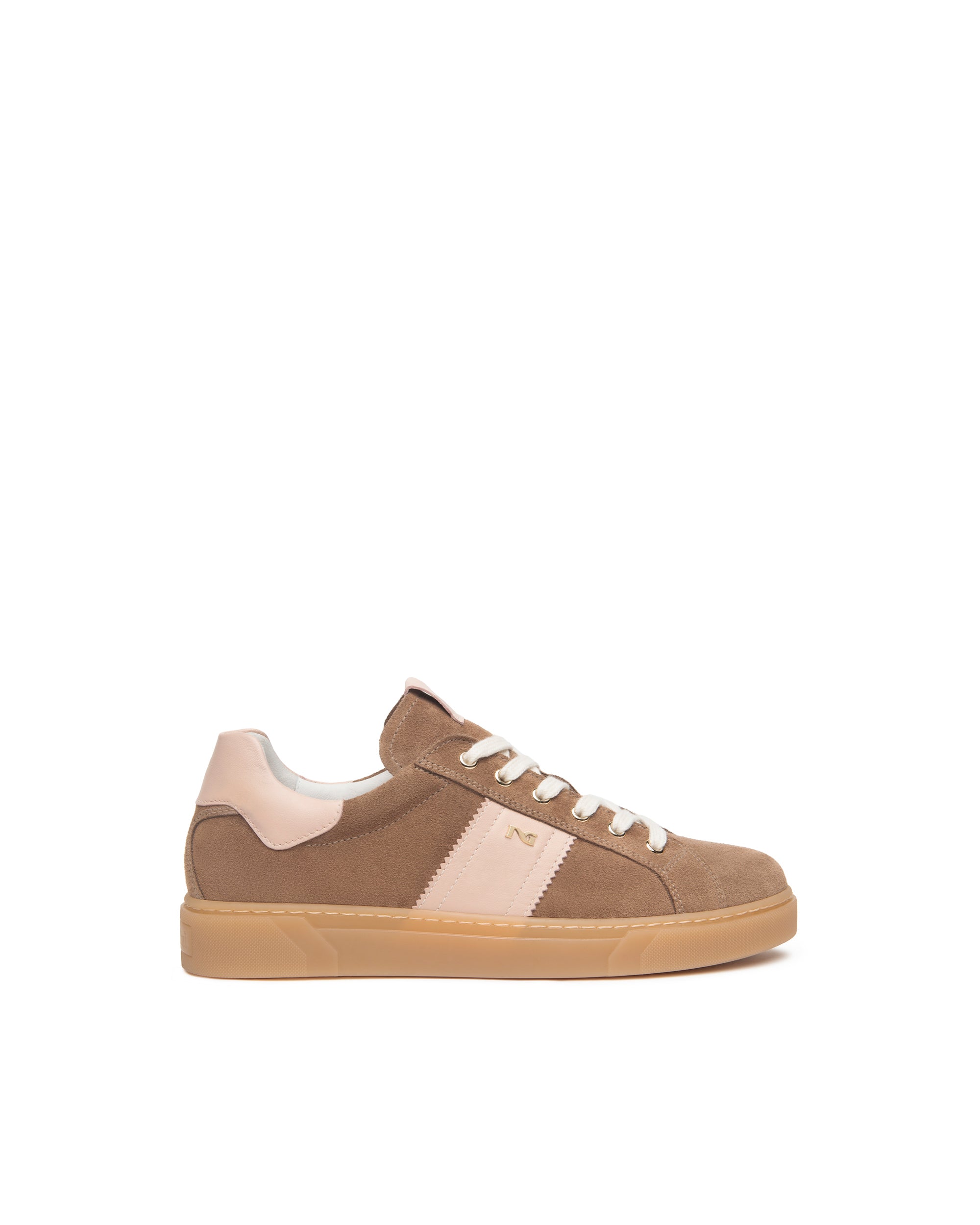Sneakers da donna in pelle e camoscio  E613005D_442
