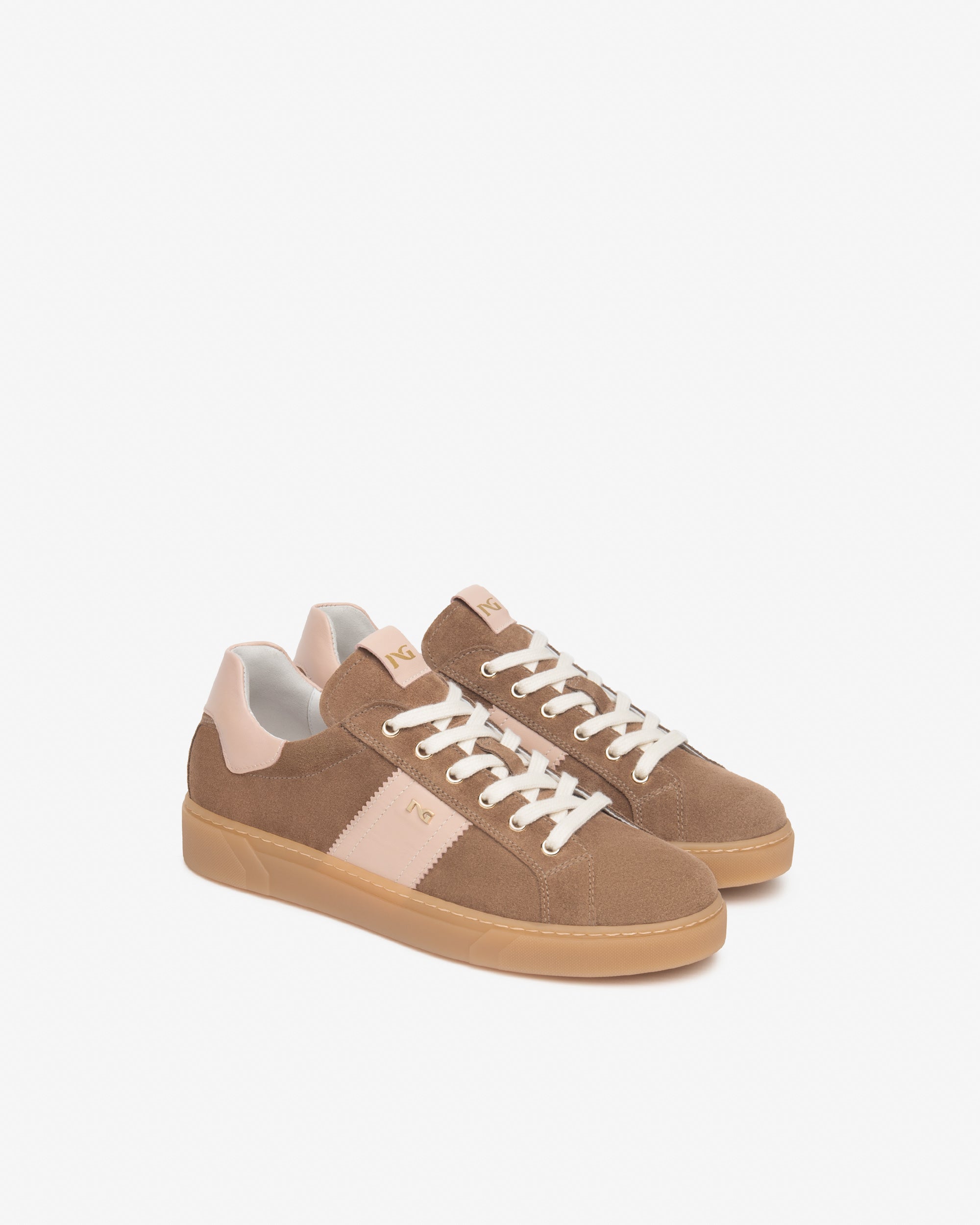 Sneakers da donna in pelle e camoscio  E613005D_442