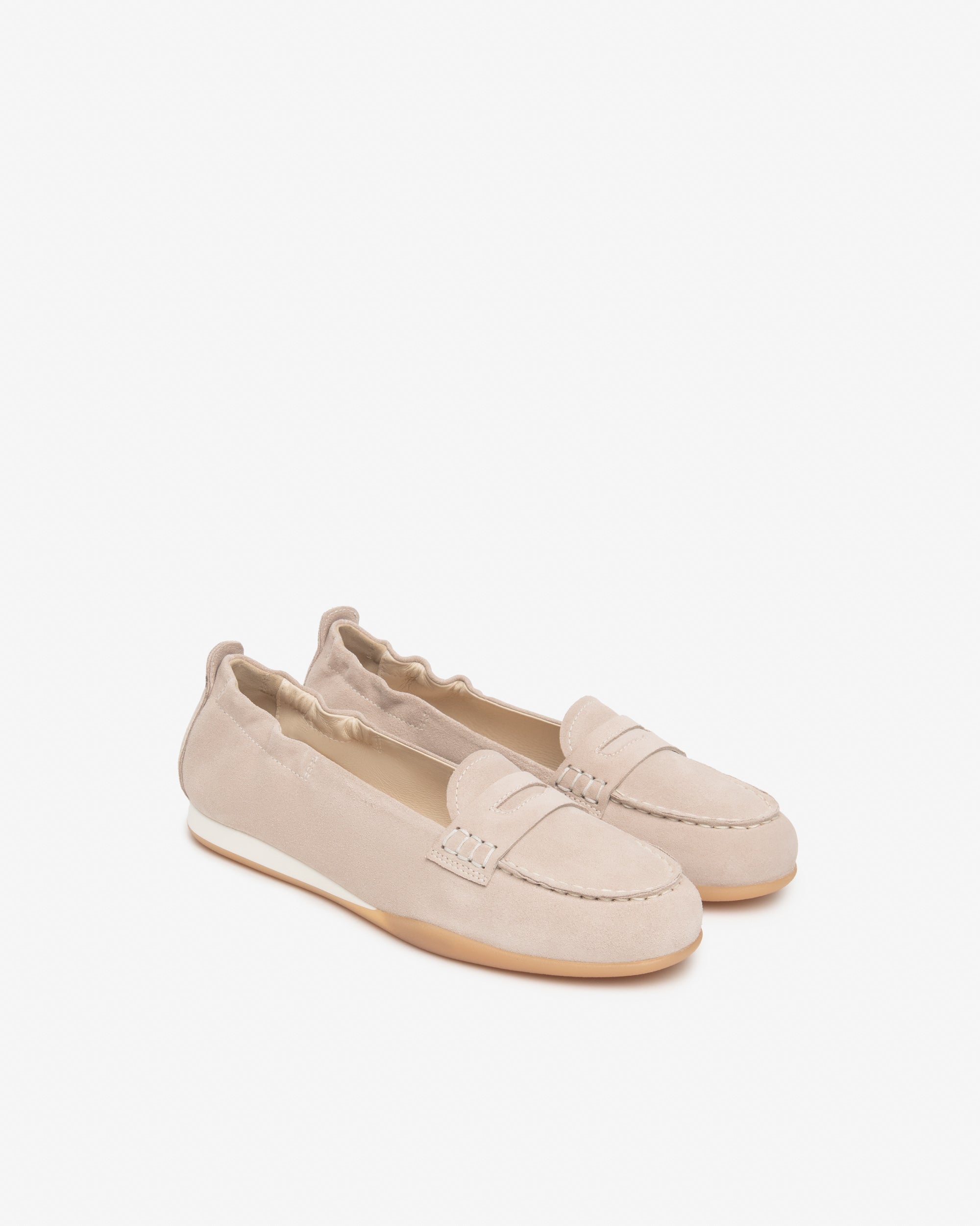 Mocassini in pelle scamosciata Beige da donna  E615040D_677