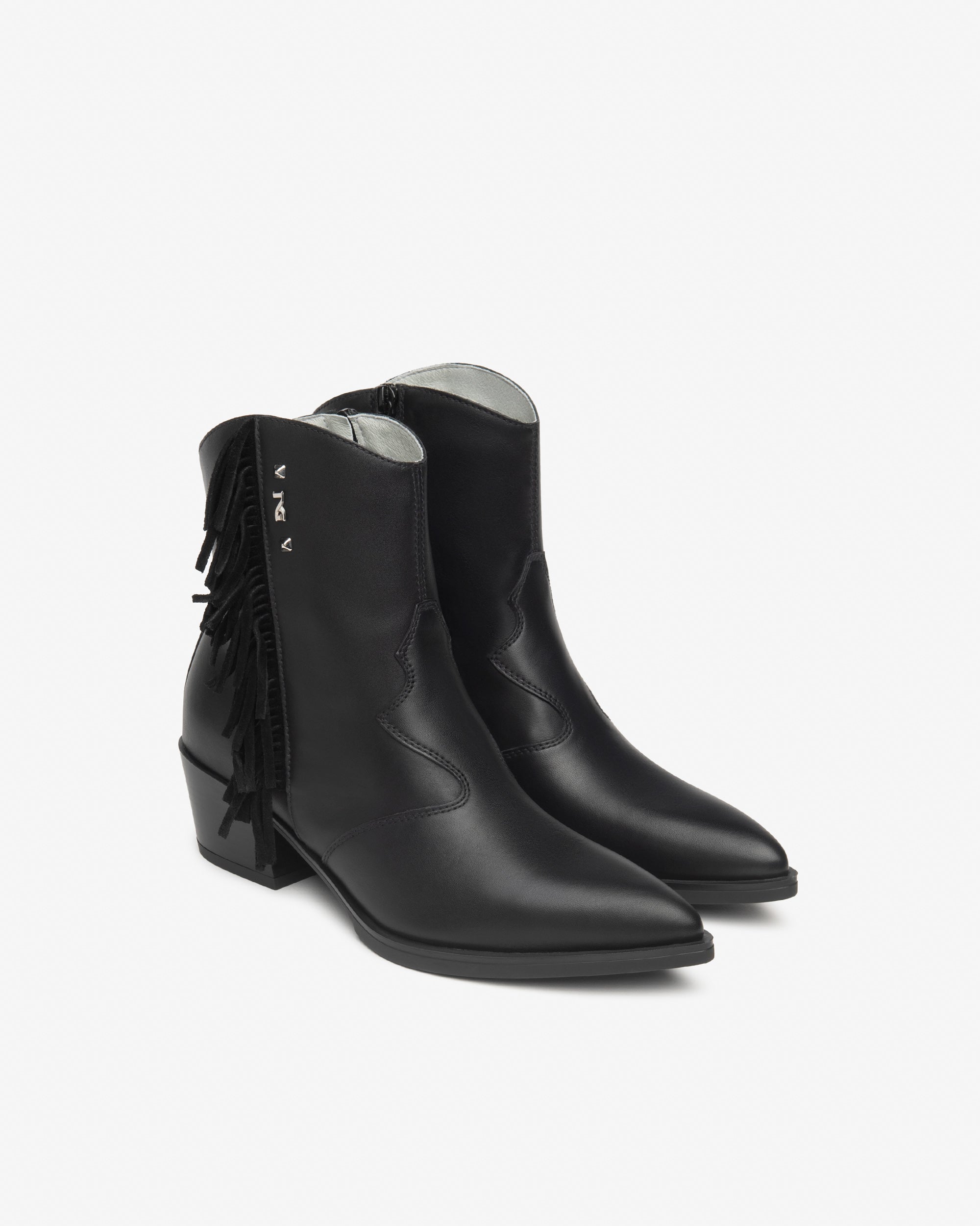 Stivaletti in pelle da donna Nero E615130D_100
