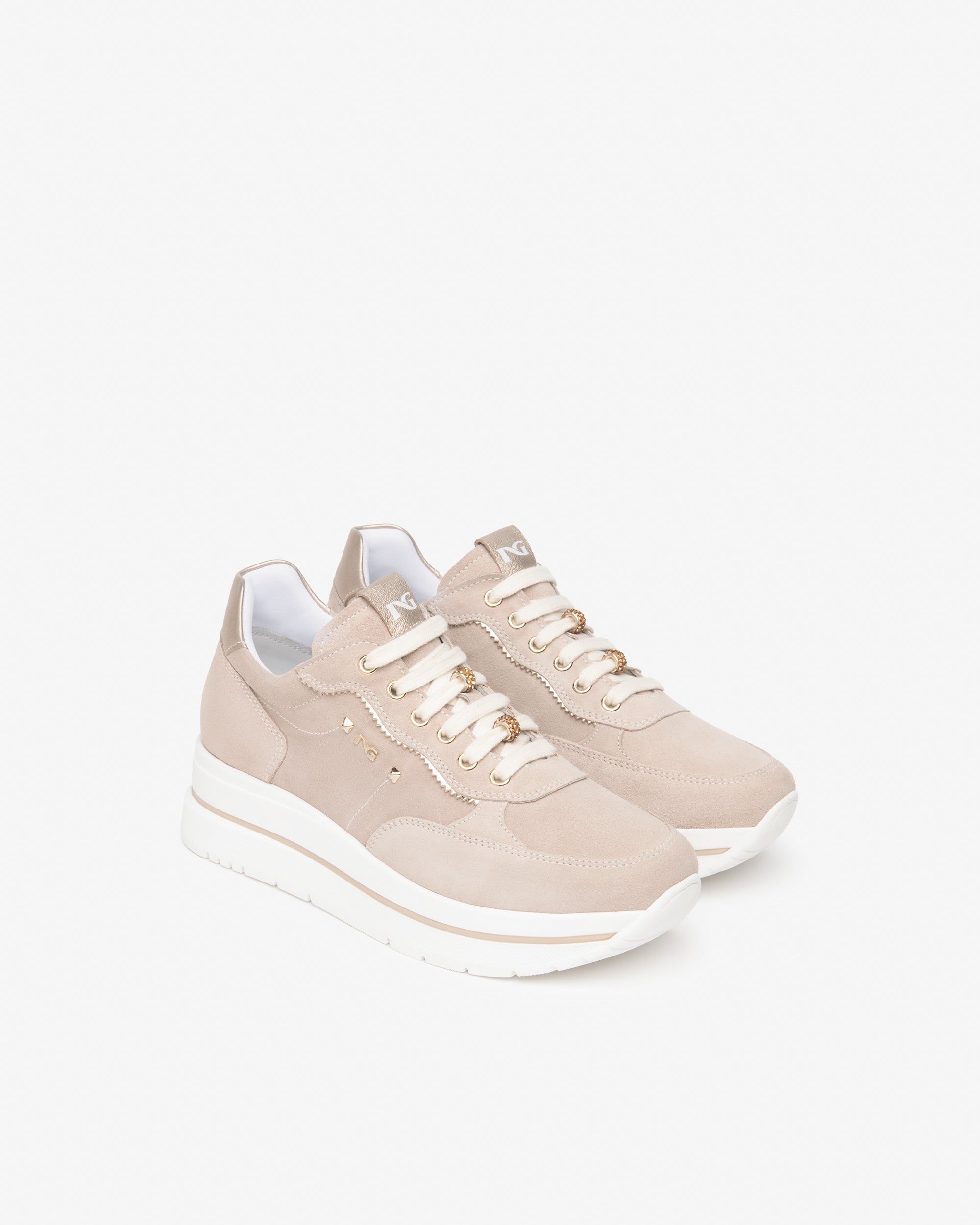 Sneakers Nero giardini Velour Beige E615200D