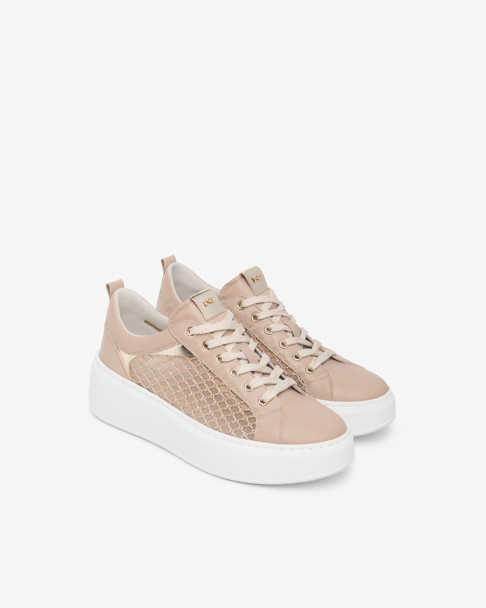 Sneakers da donna in pelle e tessuto tecnico E615273D_677
