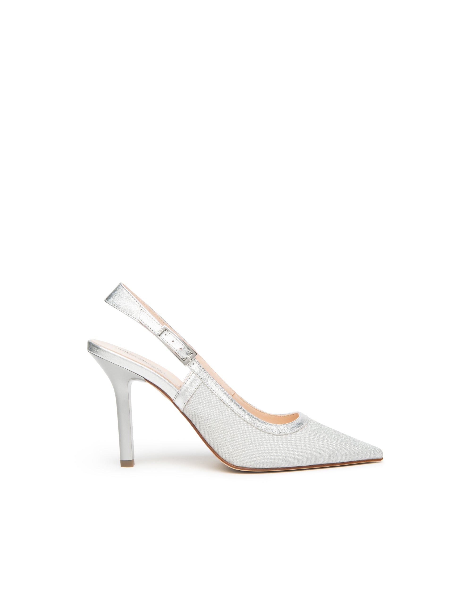 Slingback in tessuto e pelle da donna Argento E615430DE_700