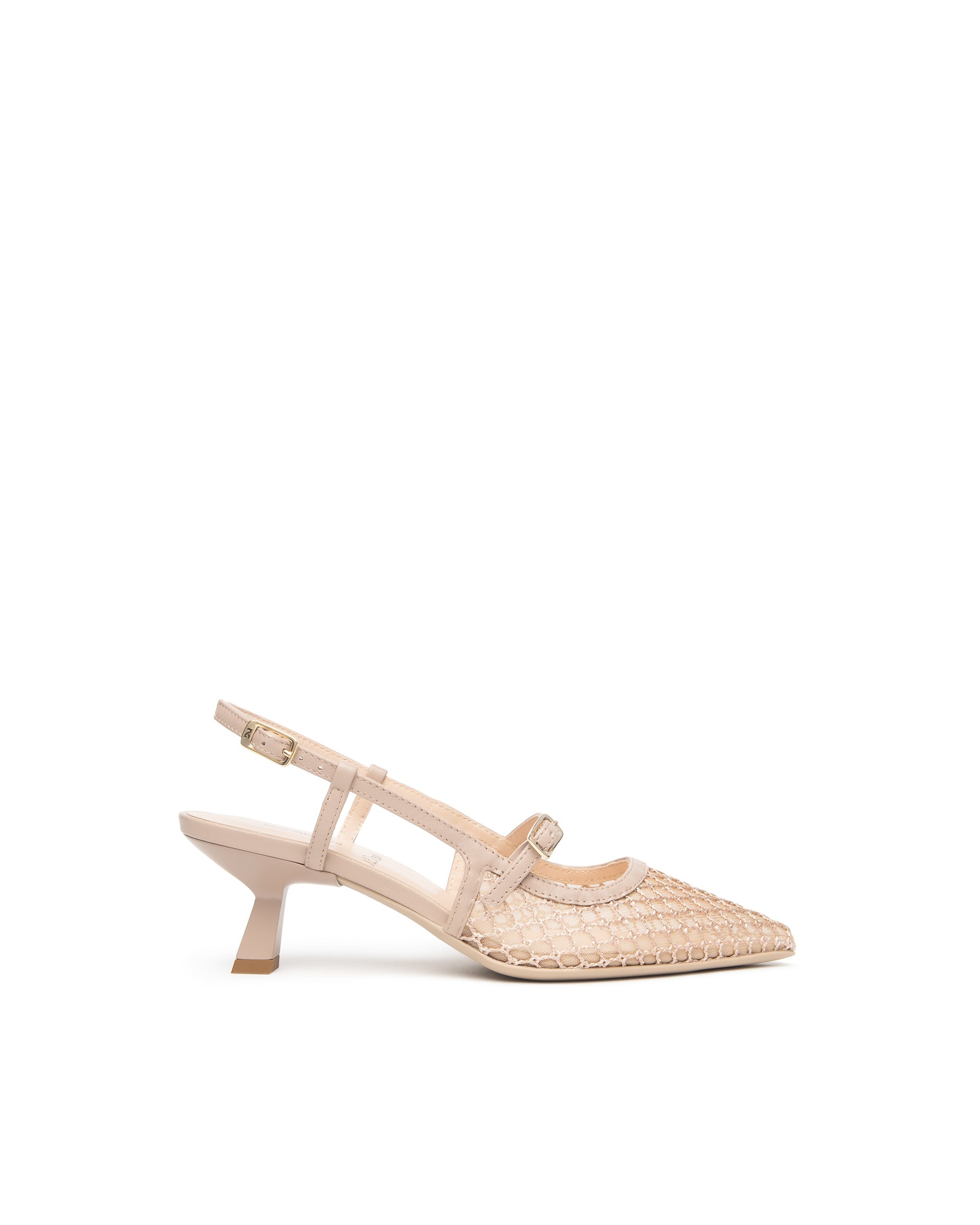 Slingback in pelle e tessuto da donna Rosa  E615473D_671