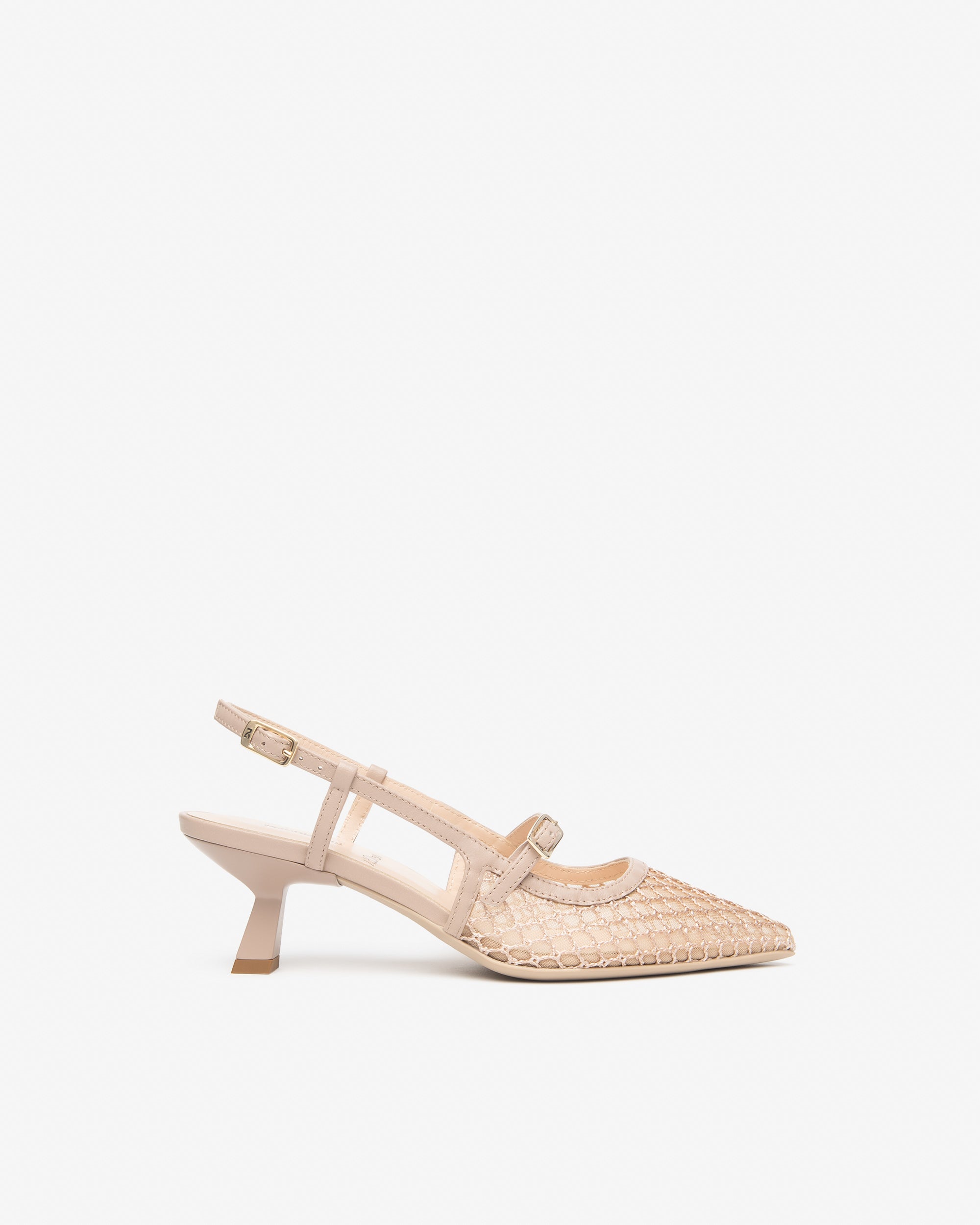 Slingback in pelle e tessuto da donna Rosa  E615473D_671