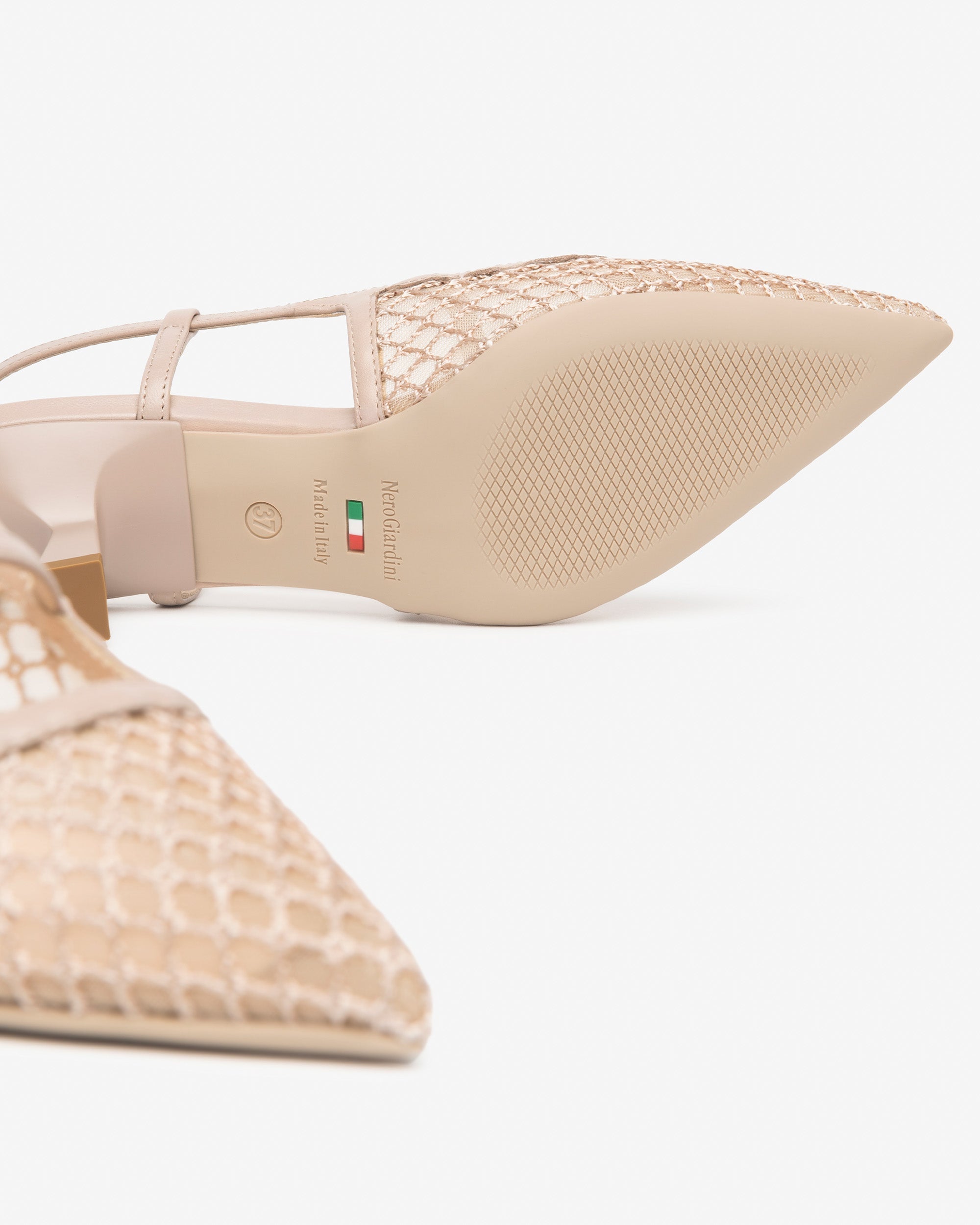 Slingback in pelle e tessuto da donna Rosa  E615473D_671