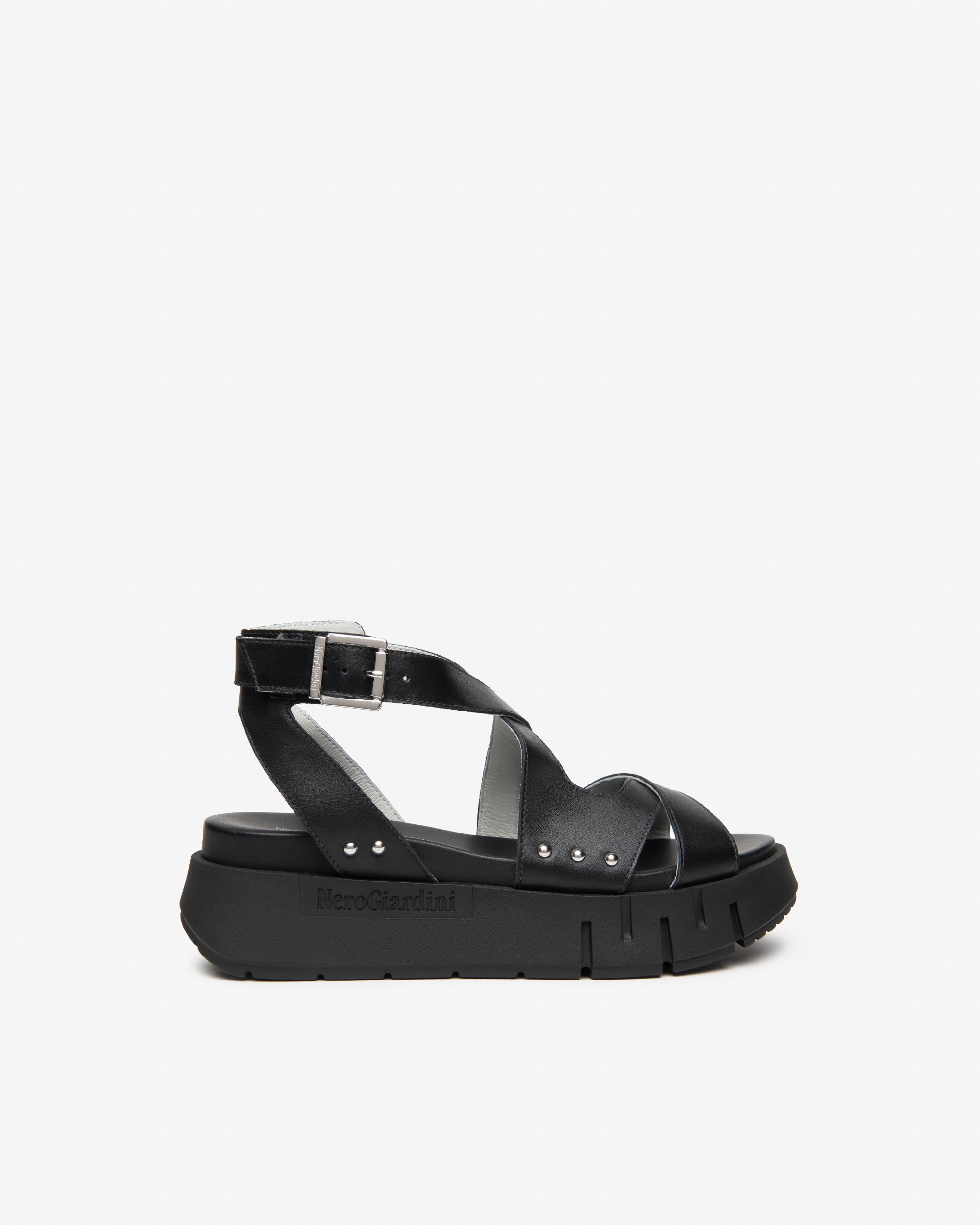 Nero Giardini E617067D-100 Sandali Donna in Pelle nero