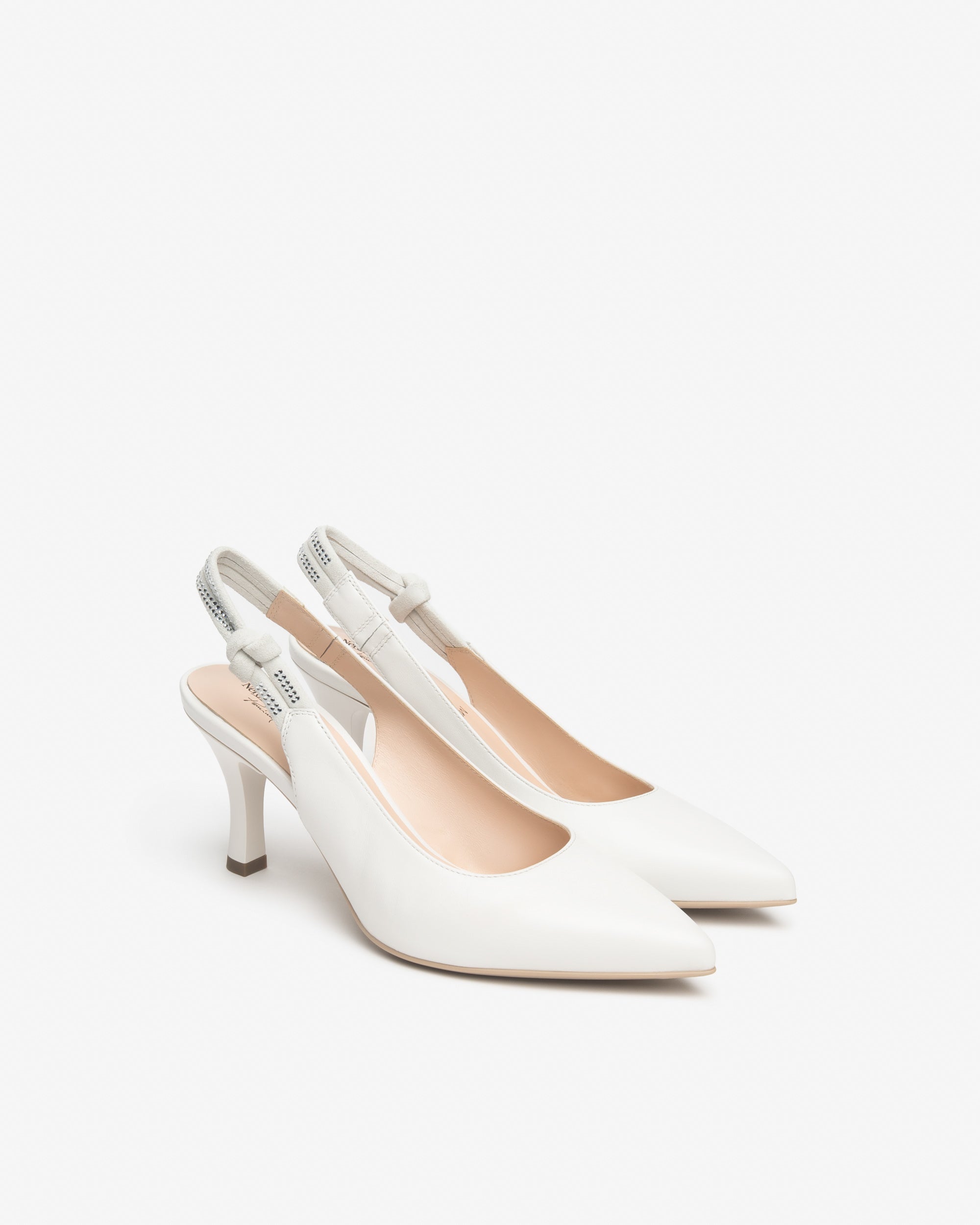 Slingback in pelle da Sposa Bianca Nero Giardini E618341DE_707