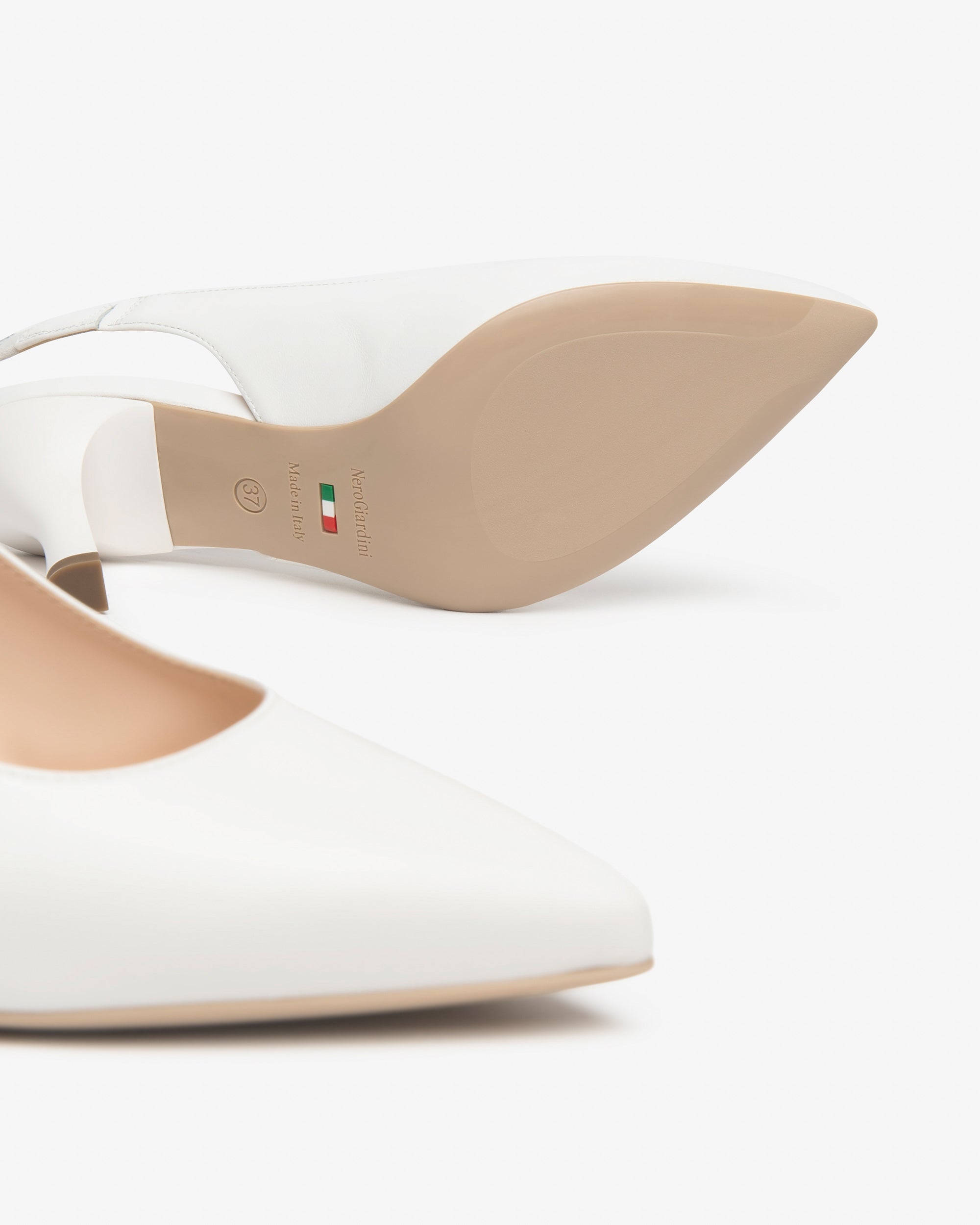 Slingback in pelle da Sposa Bianca Nero Giardini E618341DE_707