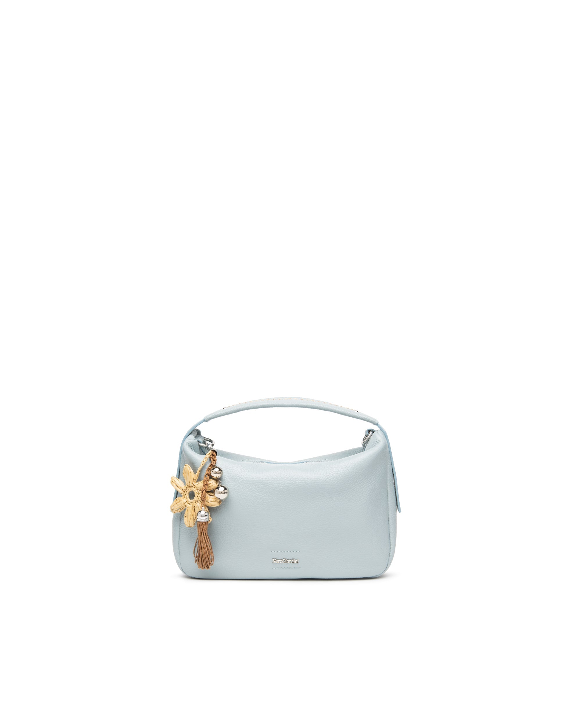 Borsa hobo in pelle celeste da donna nero giardini E644143D_210