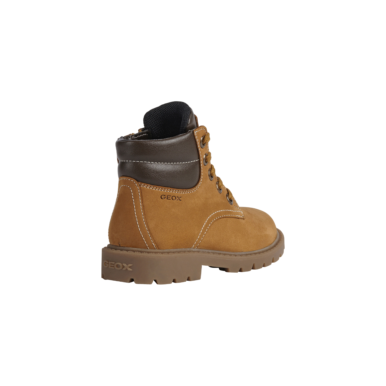 Geox stivaletto boscaiolo da bambino Shaylax in pelle nabuk J16FAB 032BC C0930 r giallo-marrone