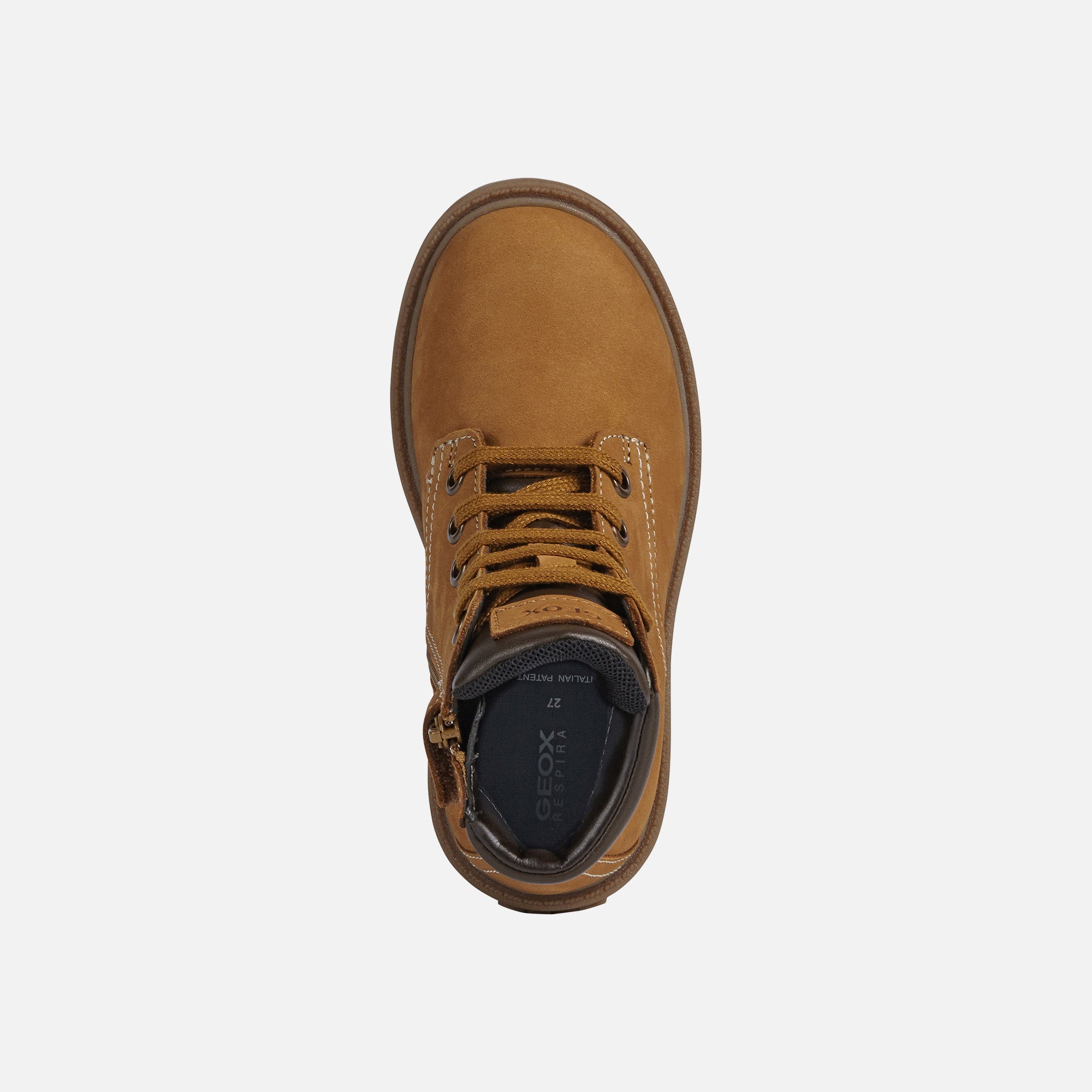 Geox stivaletto boscaiolo da bambino Shaylax in pelle nabuk J16FAB 032BC C0930 r giallo-marrone