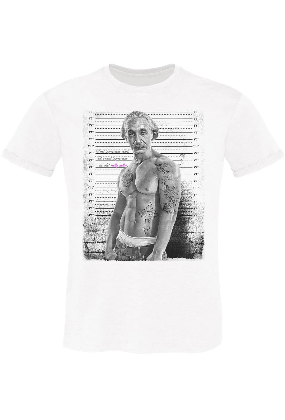 T-Shirt Einstein Tatuato Muscle - Cotone Fiammato Uomo