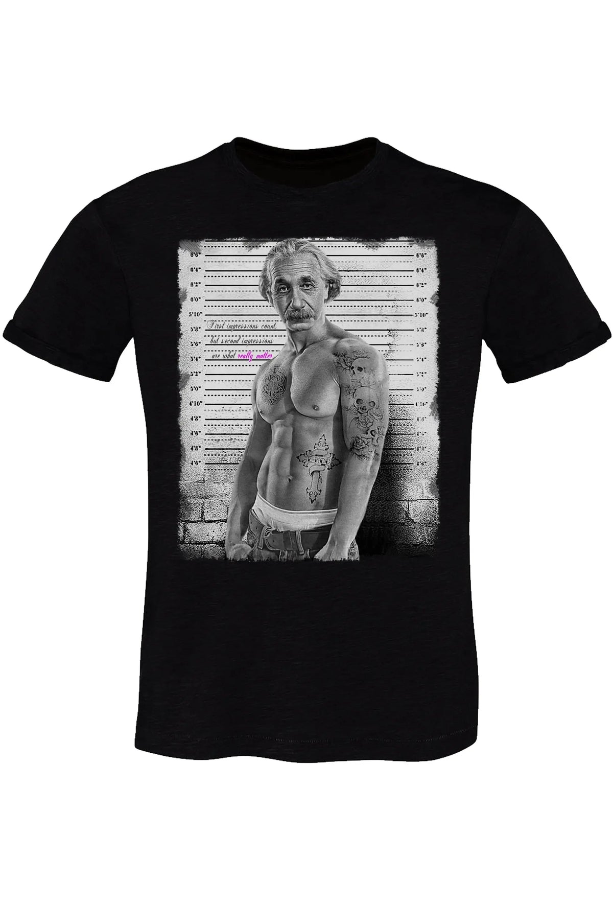 T-Shirt Einstein Tatuato Muscle - Cotone Fiammato Uomo
