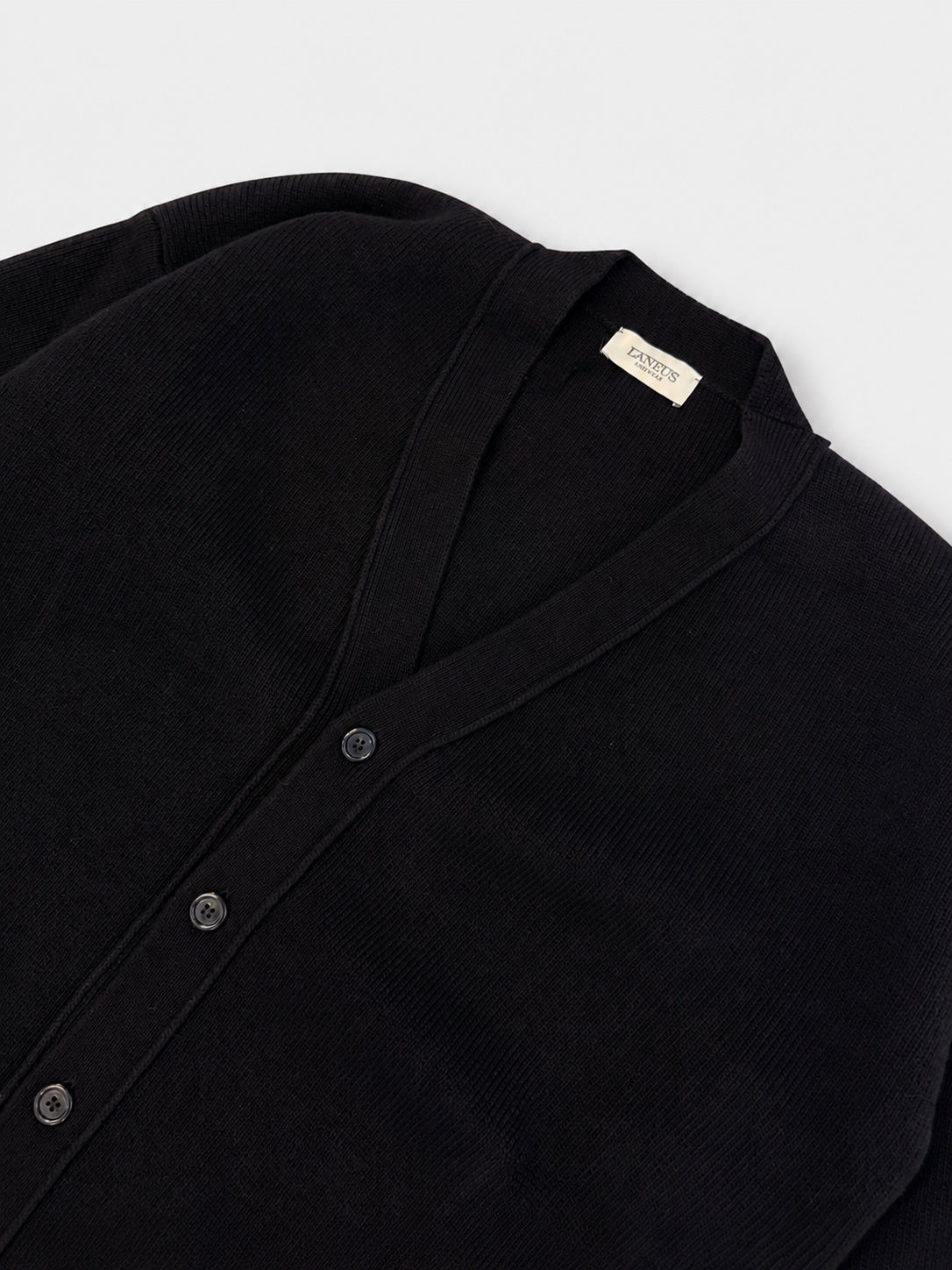 Cardigan Boxy In Lana Punto Stoffa Nero