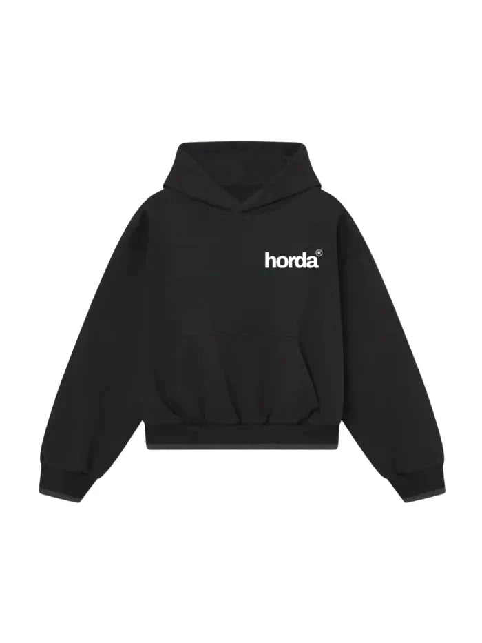 Felpa Boxy Fit Nera 330g Motion Made in Italy | Horda Brand