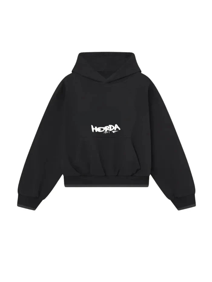 Felpa con Cappuccio Nera Oversize Hangover 330g
