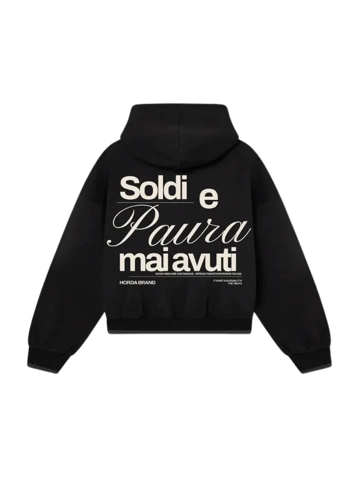 Felpa con Cappuccio Nera Oversize No Fear 330g