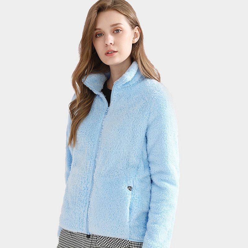 Giacca Felpata Donna con Zip Calda e Casual