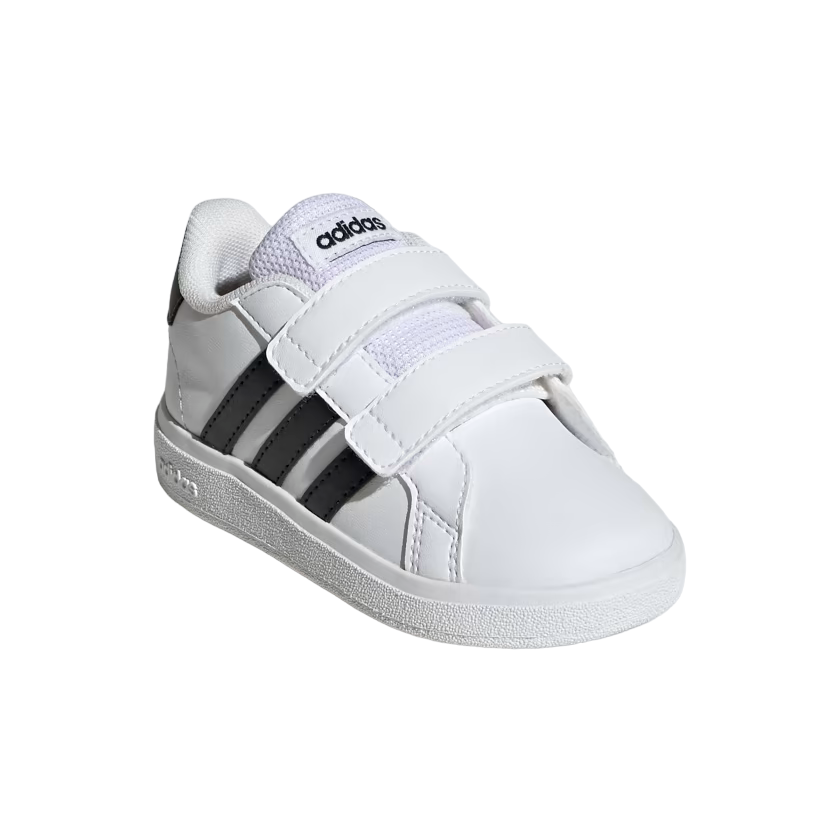 Adidas Grand Court 2.0 2.0 CF GW6527 kids' sneakers with hook-and-loop closure, white-black