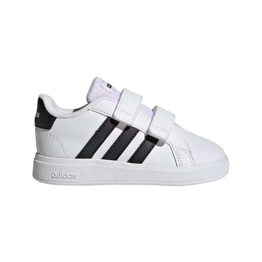Adidas Grand Court 2.0 2.0 CF GW6527 kids' sneakers with hook-and-loop closure, white-black
