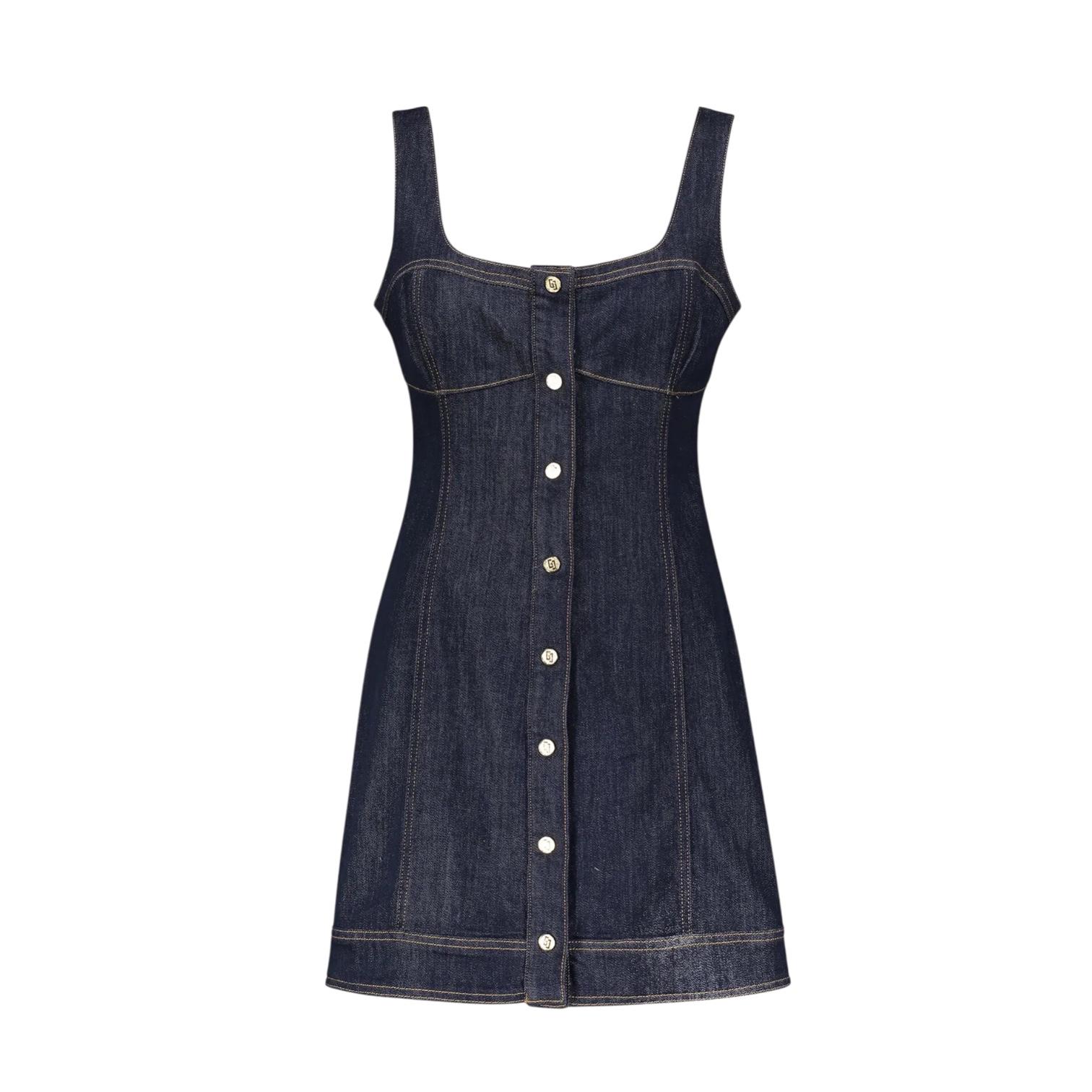 Gaudì Abito Corto Donna Denim 611BD16002 Blu Scollatura Quadrata